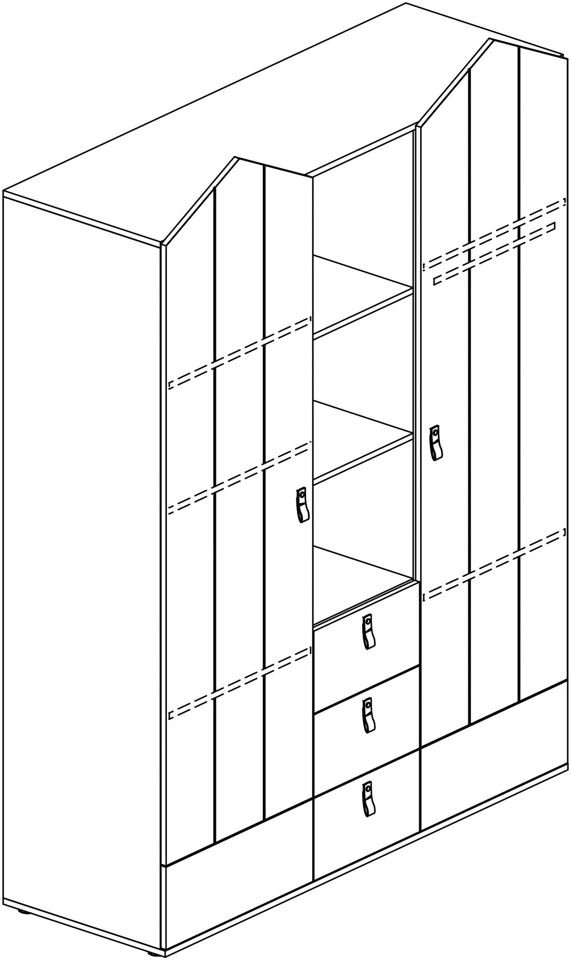 arthur berndt Kinderkleiderschrank »Kleiderschrank »Roofy« 2-türig mit Soft-Close-Funktion«, Soft-Close Funktion