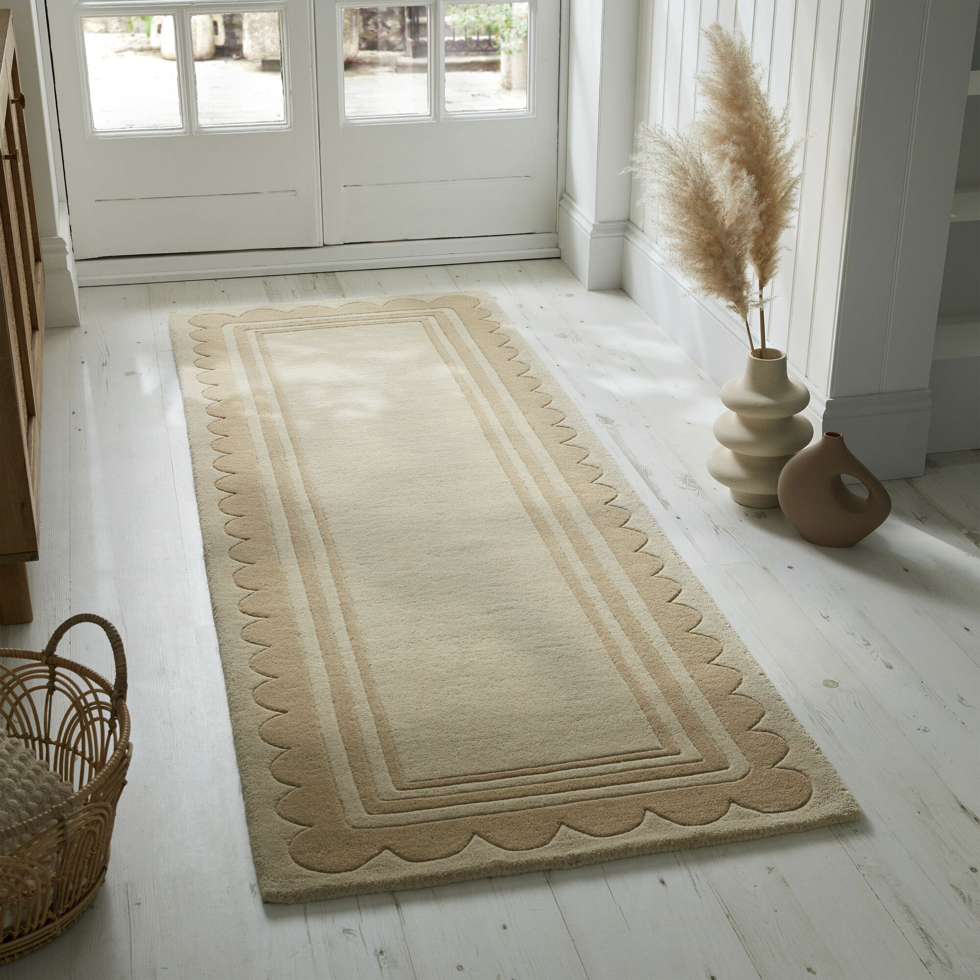 FLAIR RUGS "Lois mit Jakobsmuschelbordüre" rechteckig 10 mm Höhe mit Jakobsmuschelbordüre