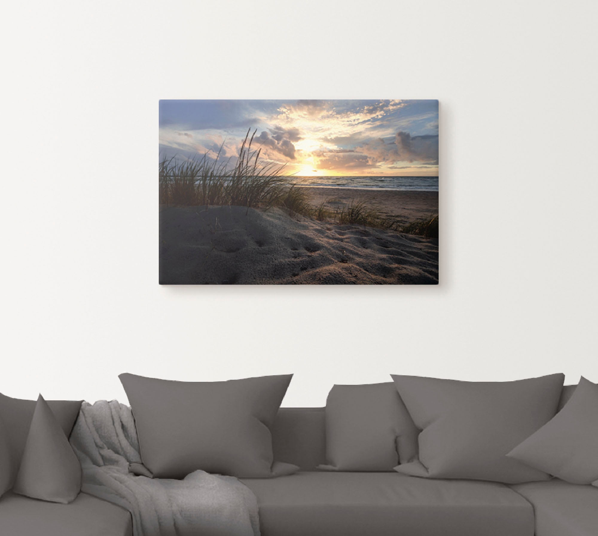 Artland Leinwandbild "Sonnenuntergang an der Ostsee" Strand 1 Stk. tlg. als günstig online kaufen