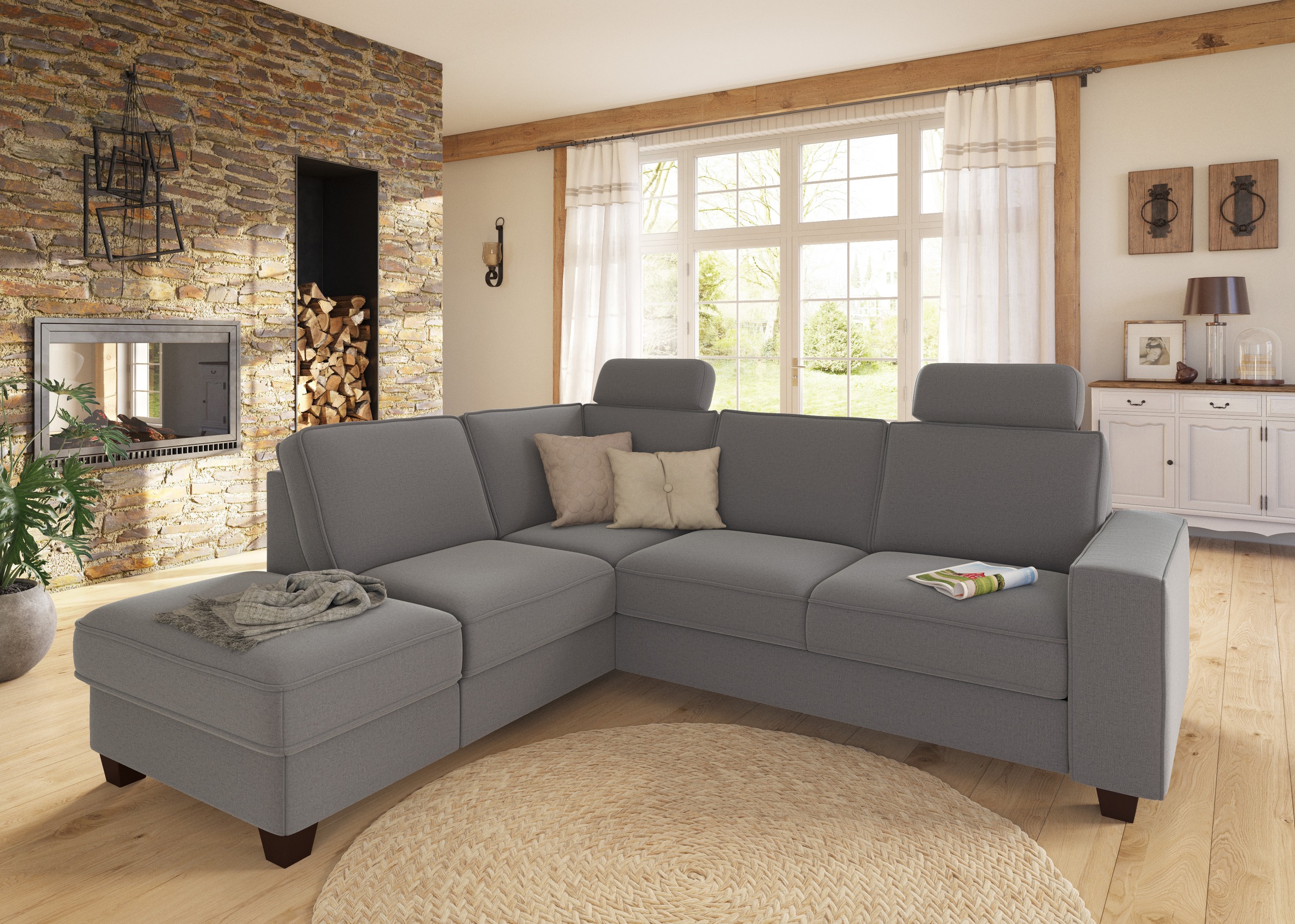 Home affaire Ecksofa "County L-Form" wahlweise Ottomane links oder rechts, günstig online kaufen