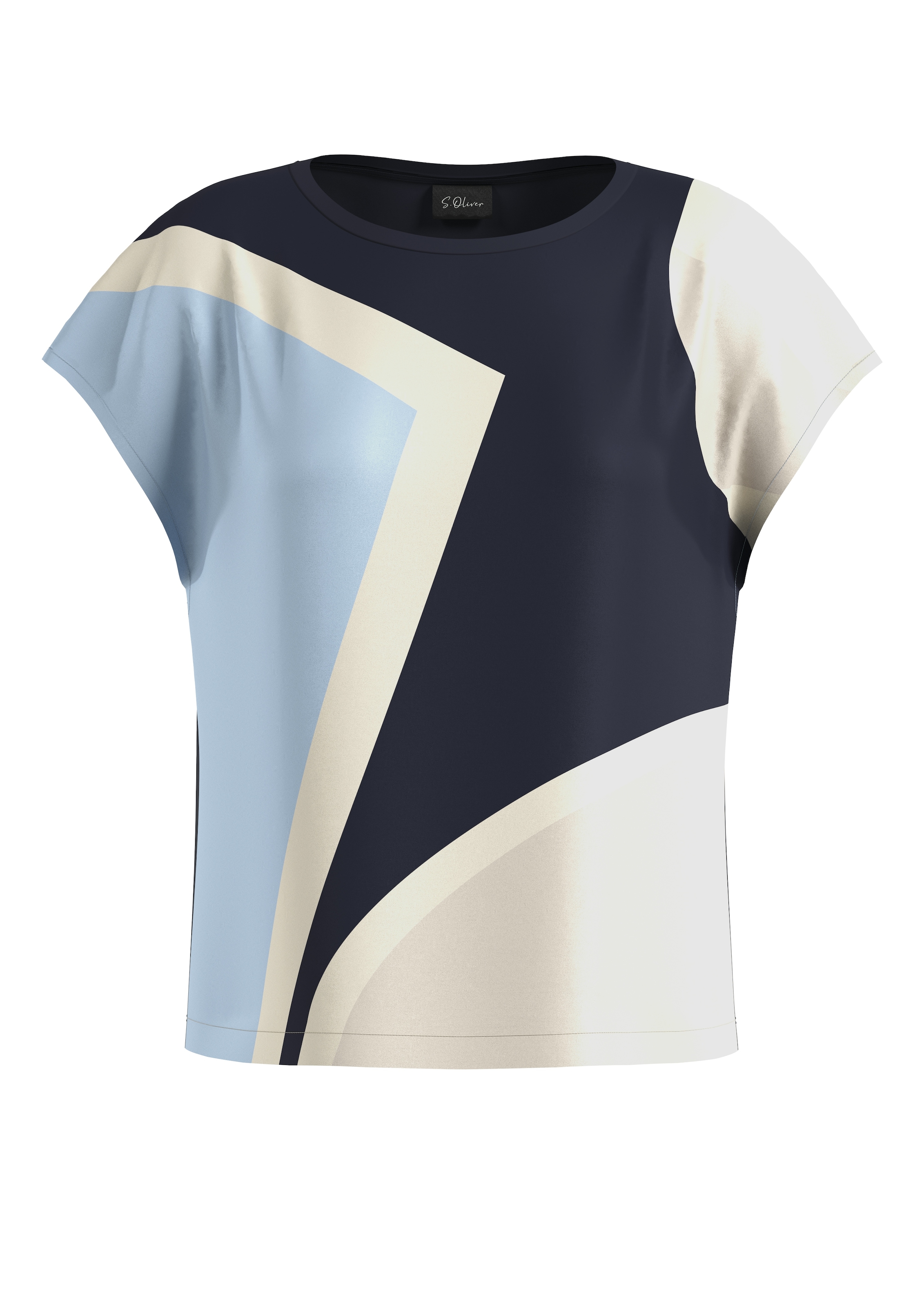 s.Oliver BLACK LABEL Rundhalsshirt mit grafischem Muster