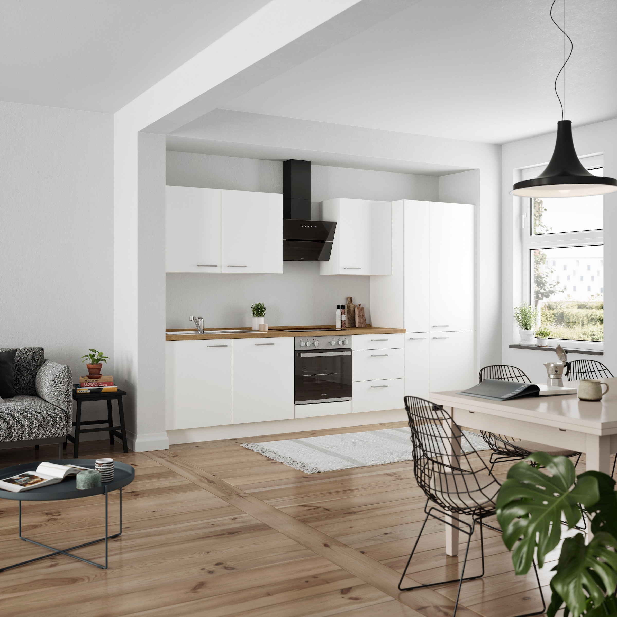 nobilia® Küchenzeile »"Touch II"«, vormontiert, Ausrichtung wählbar, Breite 330 cm, wahlw. mit E-Geräten