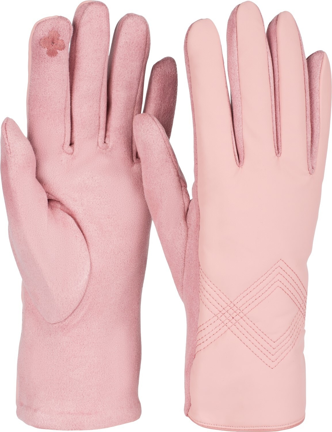 styleBREAKER Fleecehandschuhe "Touchscreen Handschuhe Zick-Zack bestickt" 1 Stk.
