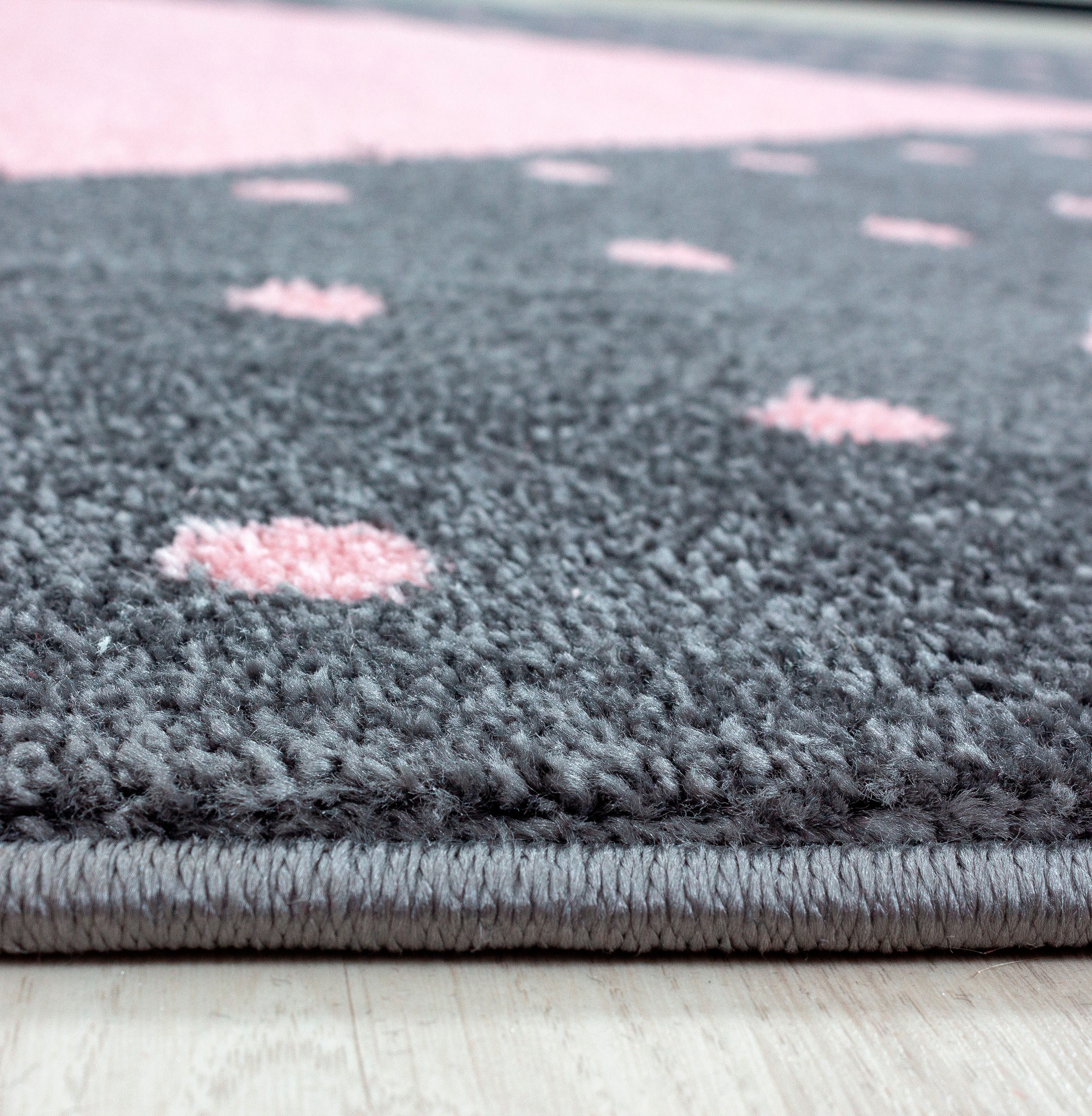 Ayyildiz Teppiche Kinderteppich »Bambi 830«, rund, 11 mm Höhe, auch in rechteckig, Herz Motiv, Kurzflor