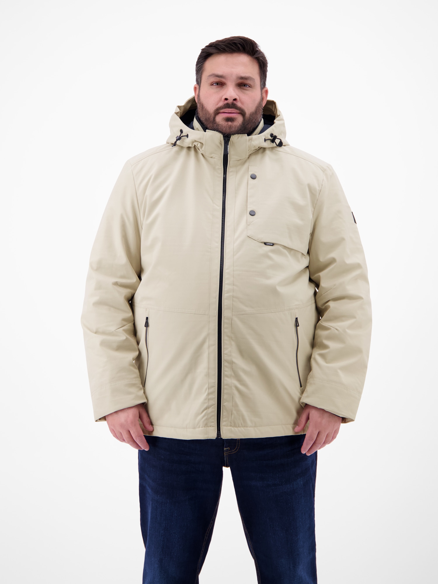 LERROS Outdoorjacke "Herren Struktur-Blouson in Übergrößen" mit Kapuze