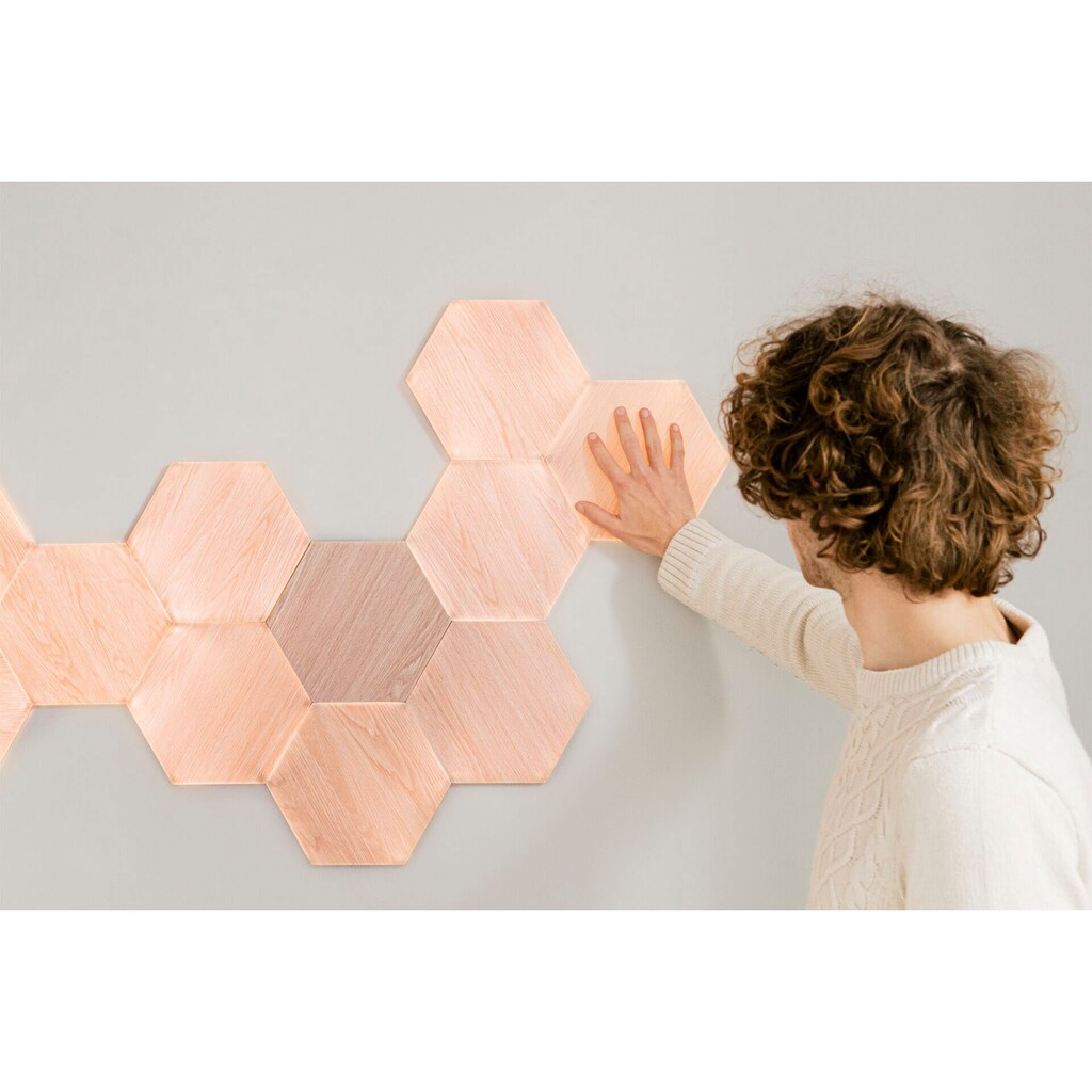 nanoleaf Dekolicht »Elements Wood Look«, Smarte Technologie und elegante Beleuchtung