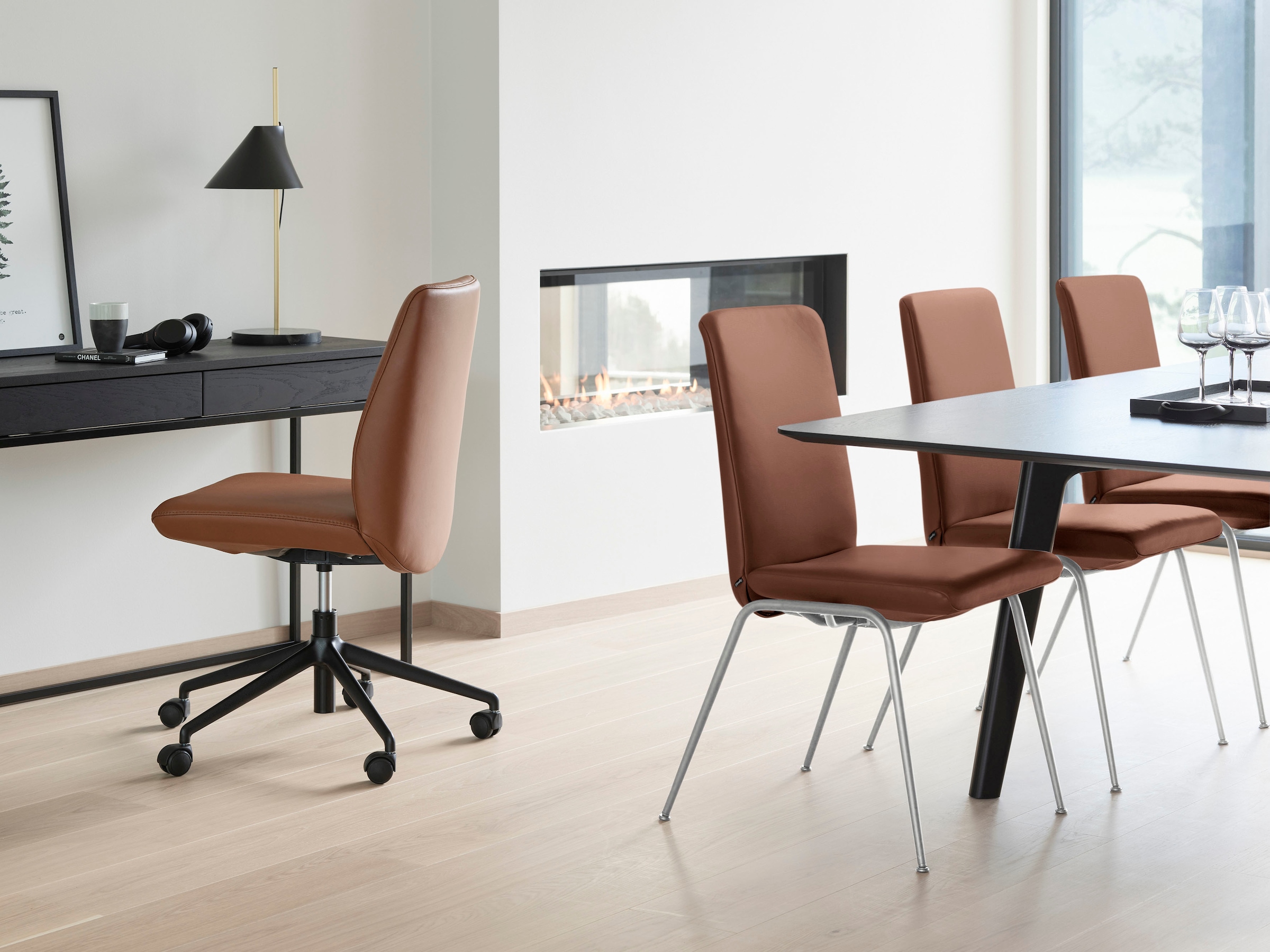 Stressless® Polsterstuhl »Laurel«, Leder PALOMA, Low Back, Größe L, mit Beinen aus Stahl in Chrom glänzend