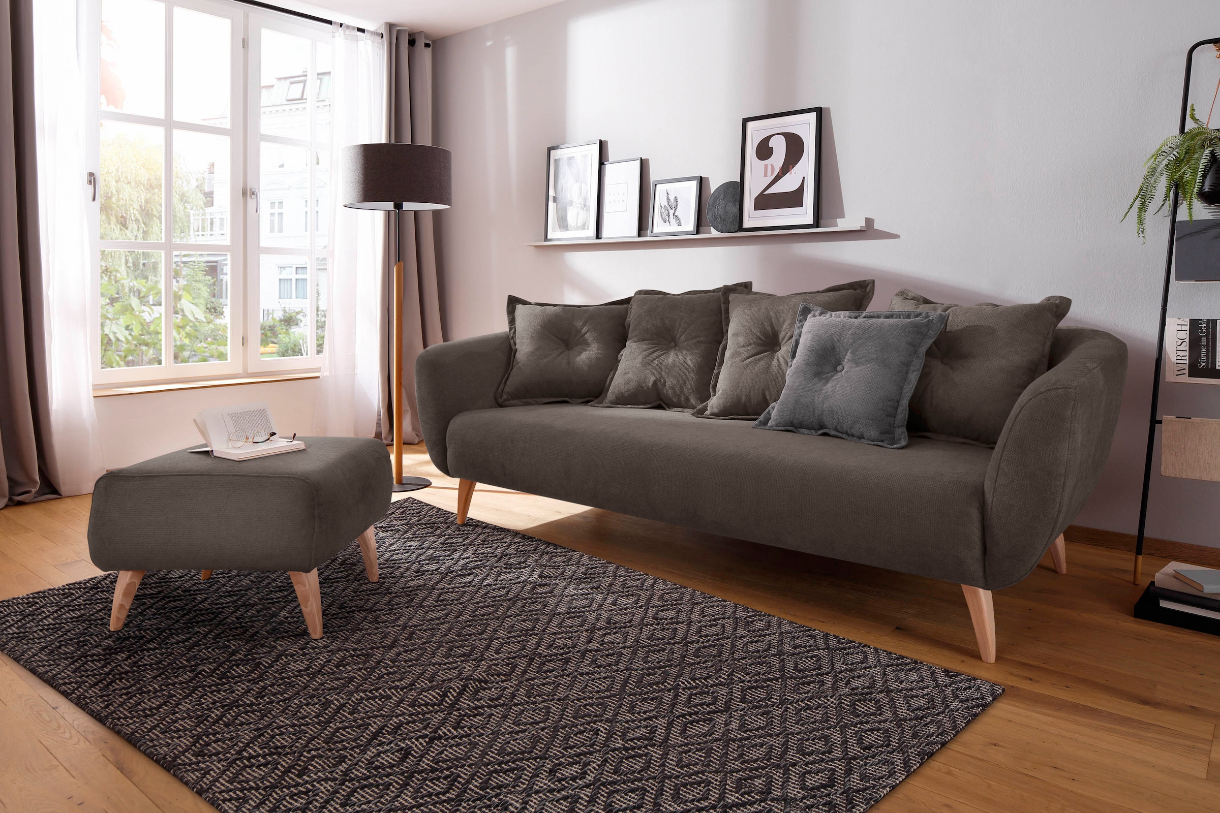 Home affaire 3-Sitzer "Baggio modern und romantisches Design, bequem", Zier günstig online kaufen