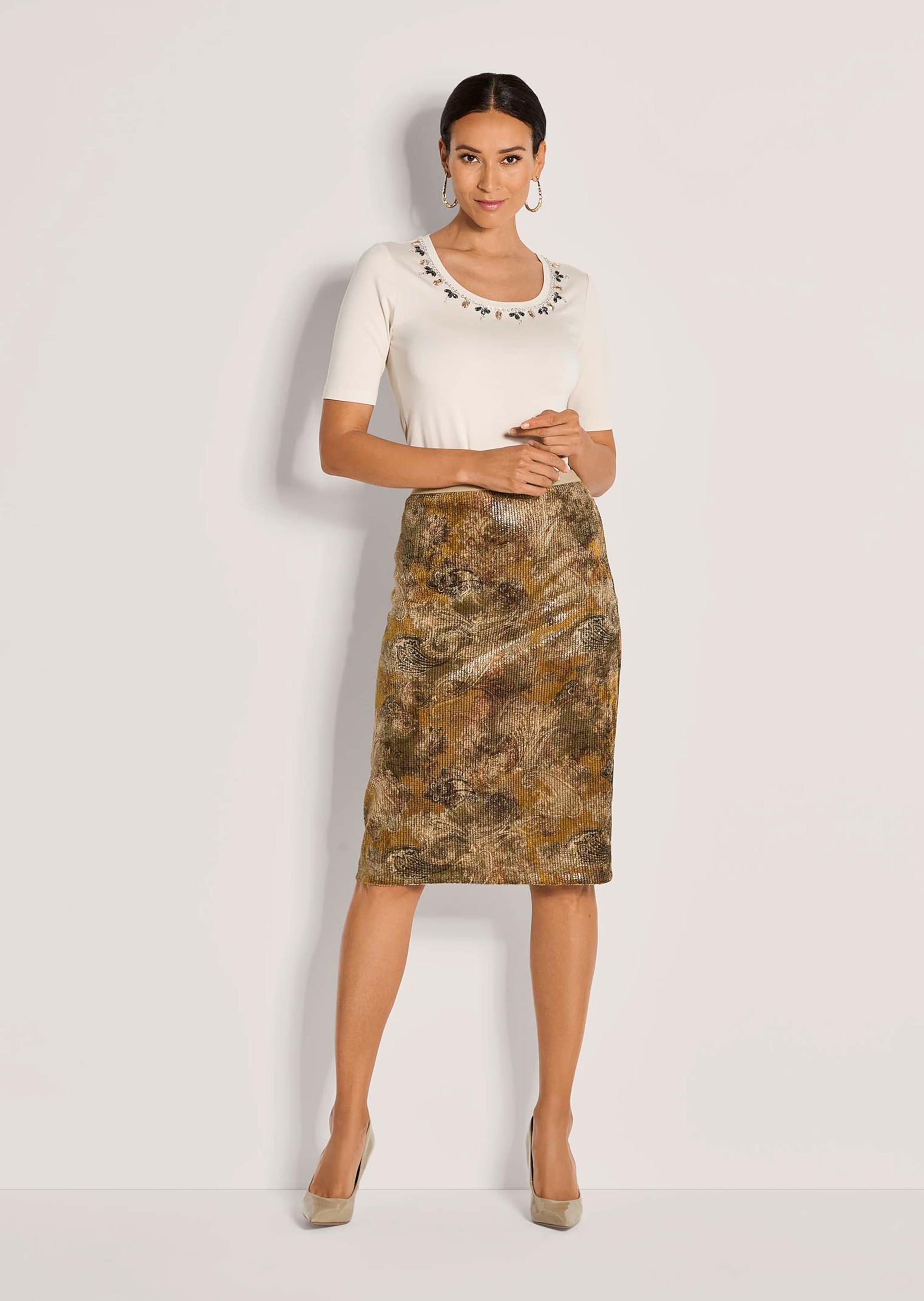 MADELEINE Sommerrock "Samtrock Eleganter Rock mit Paisley-Design" günstig online kaufen