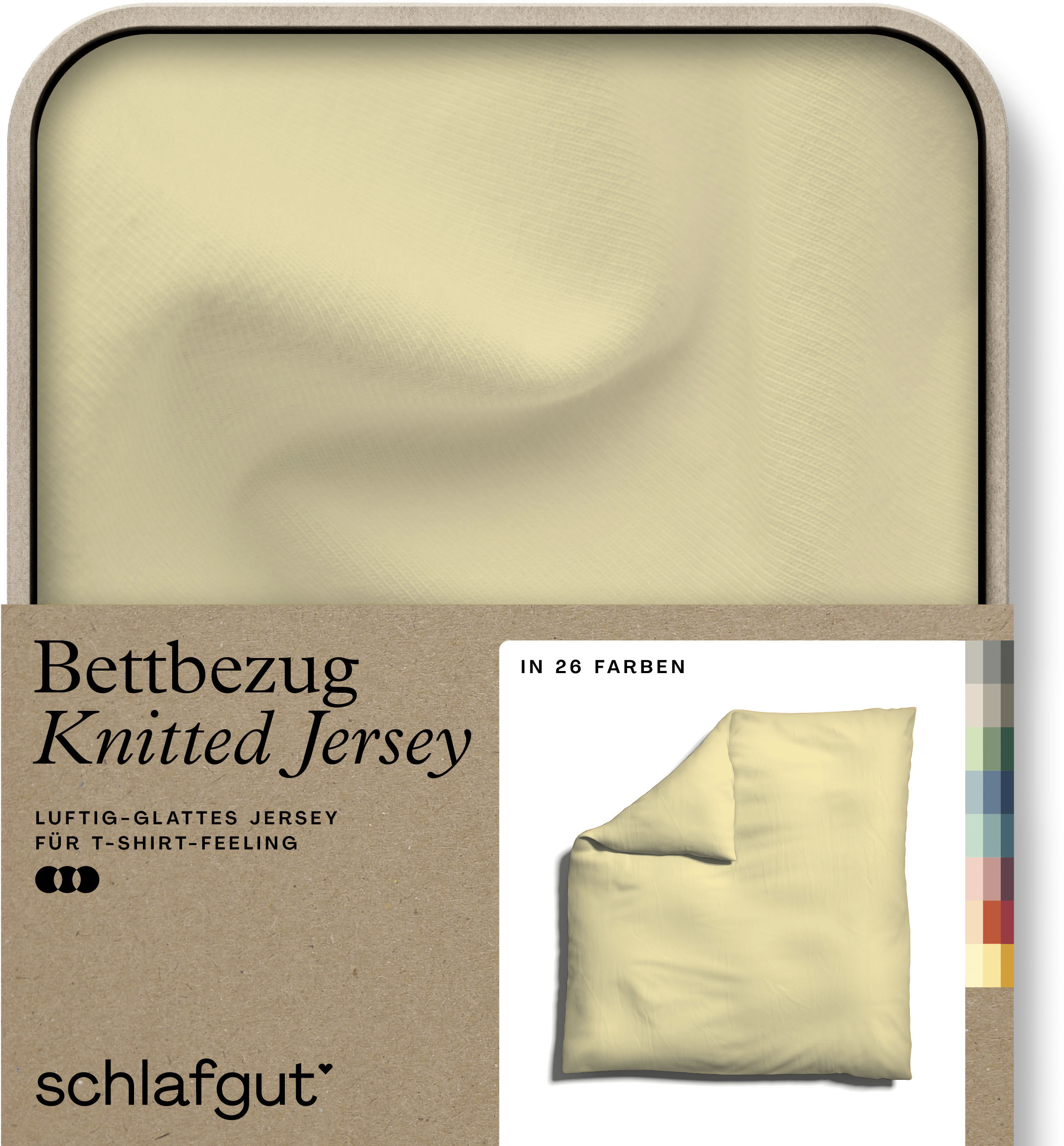 Schlafgut "Premium Bettbezug Knitted Jersey (1 St)" Ton-in-Ton Reißverschluss, Bio-Baumwolle mit Elasthan, Uni, OEKO Tex