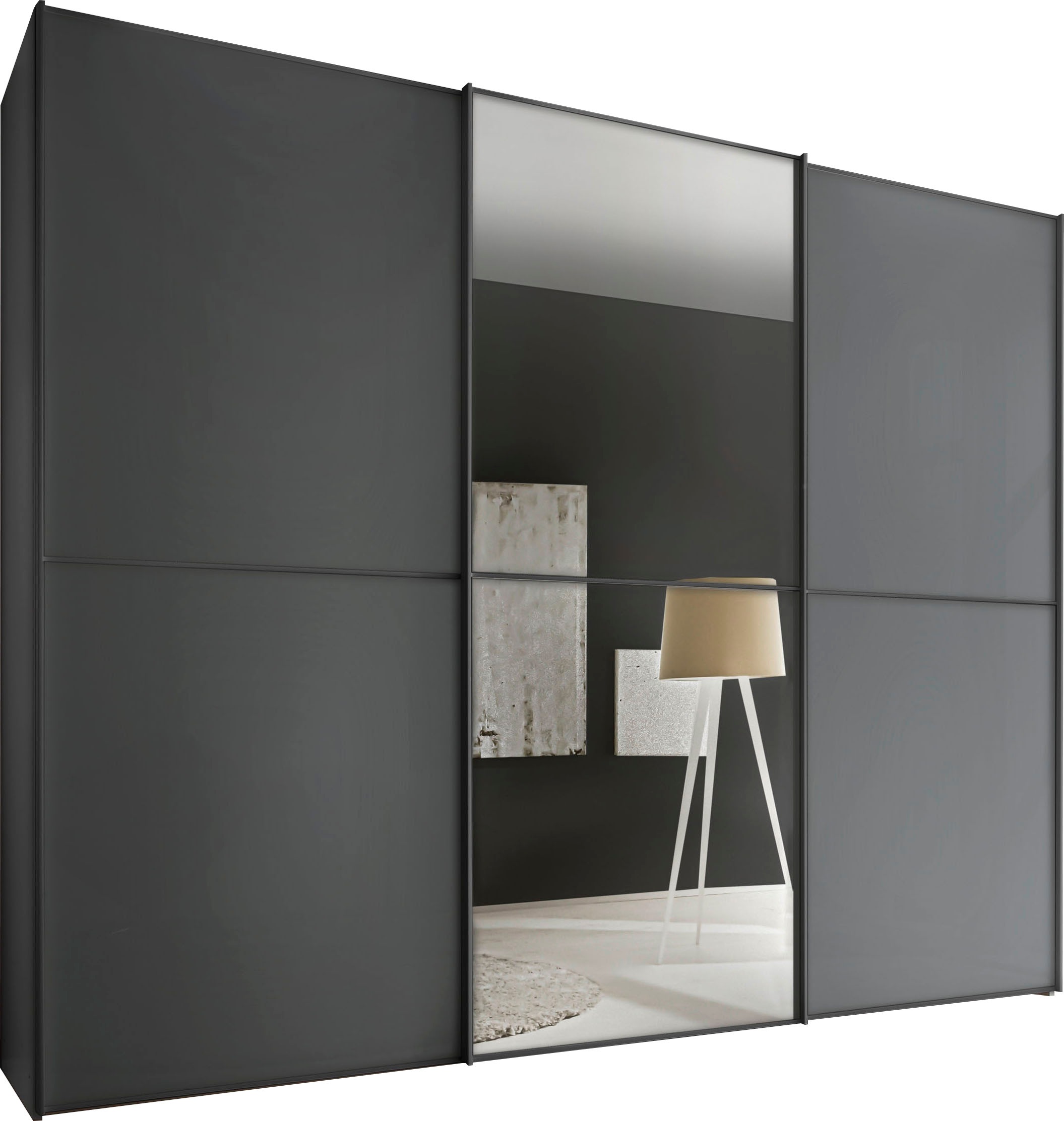 STAUD Schwebetürenschrank »Sinfonie Plus, edles Design in hochwertiger Qualität, Made in Germany«, Mit Spiegeltüre und vier verschiedenen Ausstattungsvarianten