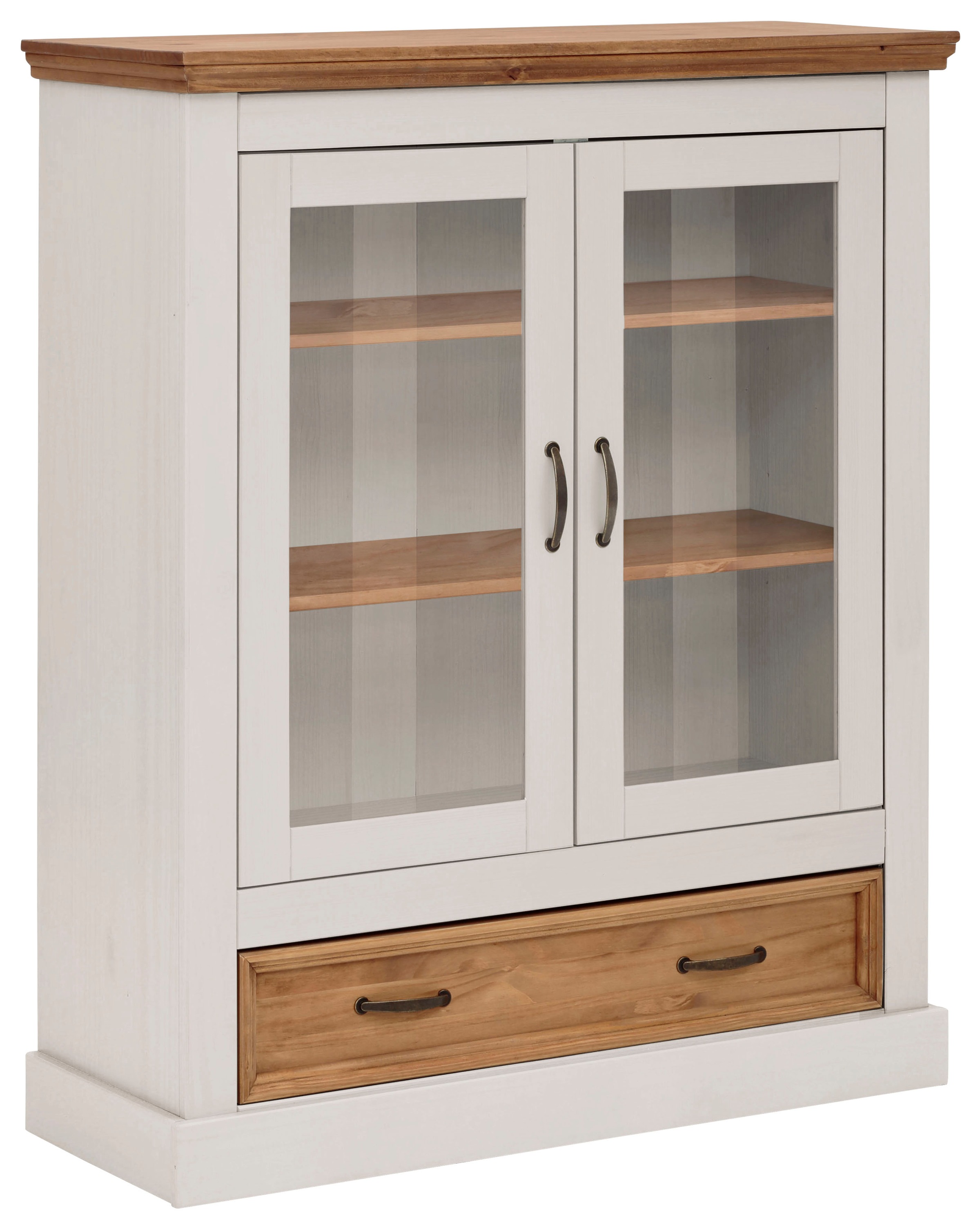 Home affaire Vitrine "Selma Highboard", aus massivem Kiefernholz, mit Griff günstig online kaufen