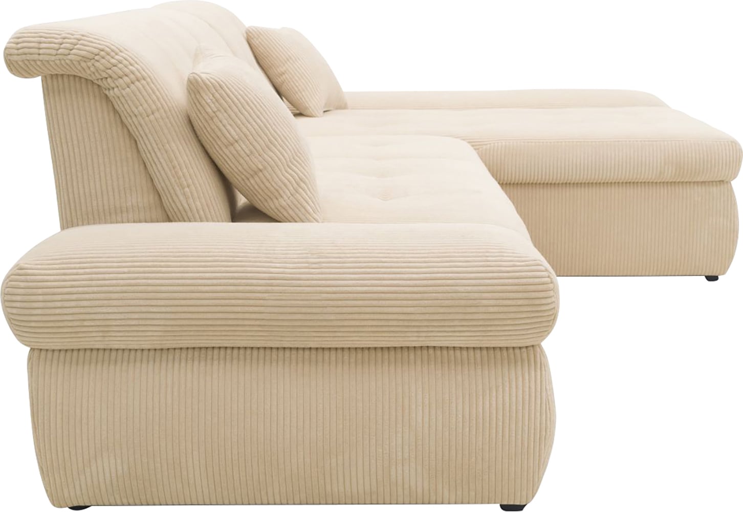 DOMO collection Ecksofa »Moric Luxus - B/T/H 300/172/80 cm, XXL-Format«, L-Form, 140kg Belastung/Sitz, in Cord, Chenille, Kunstleder