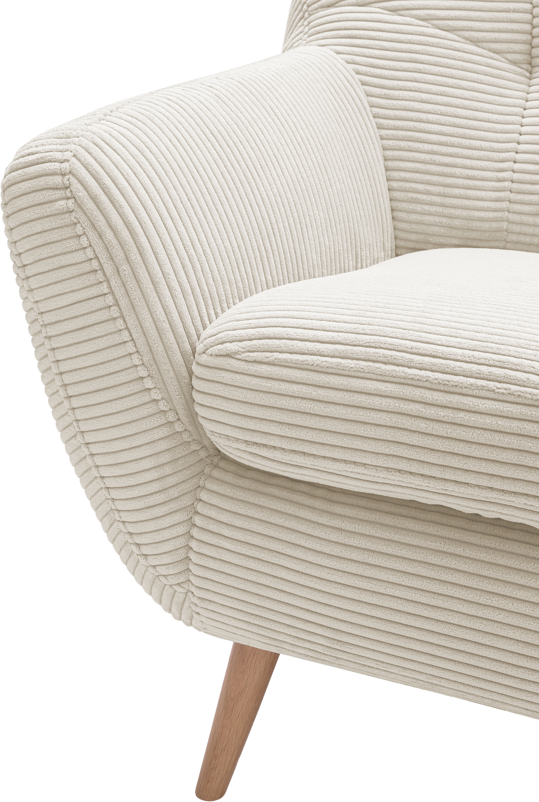 exxpo - sofa fashion Sessel »Scandi, Loungesessel mit tollem Sitzkomfort, hochwertige Polsterung«, bequem, hohe Holzfüße
