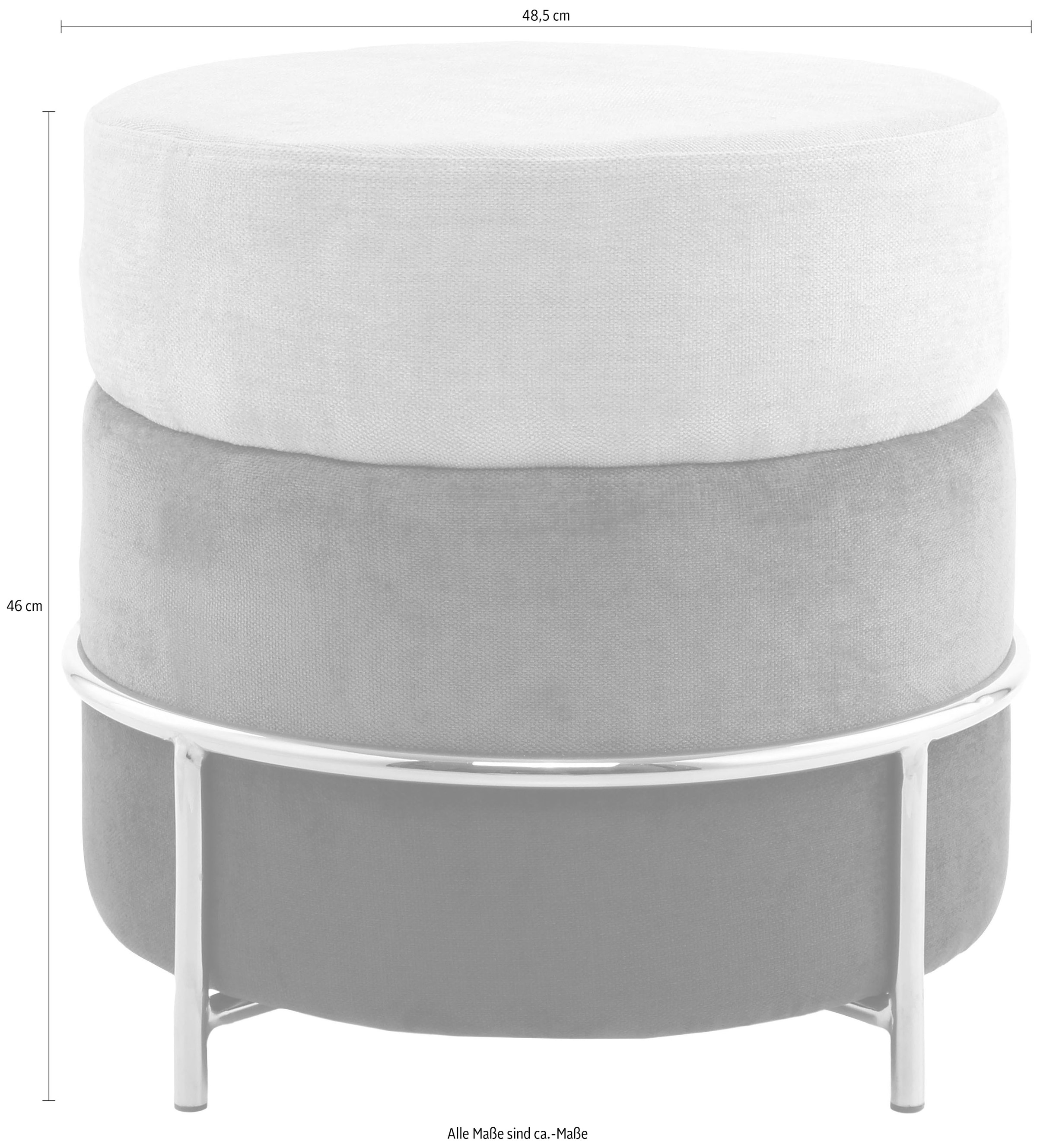 Kayoom Sitzhocker »Hocker Matilda 225, Komfortable runde Form, Gemütlicher Design-Hocker«, (1 St.), samtweich, elegant, gepolstert, große Sitzfläche