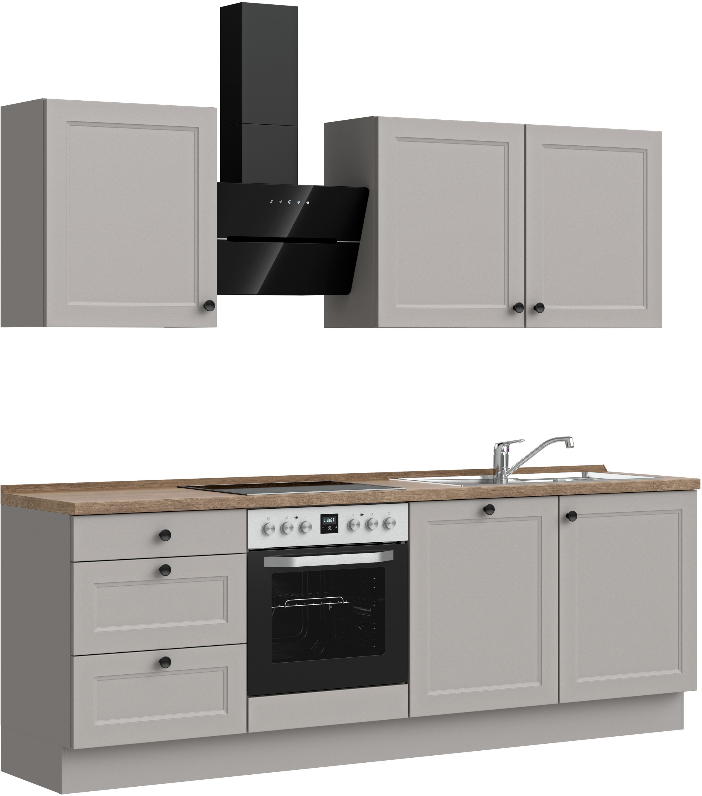 nobilia® Küchenzeile »"Cascada II"«, vormontiert, Breite 240 cm, Ausrichtung wählbar, wahlw. mit E-Geräten