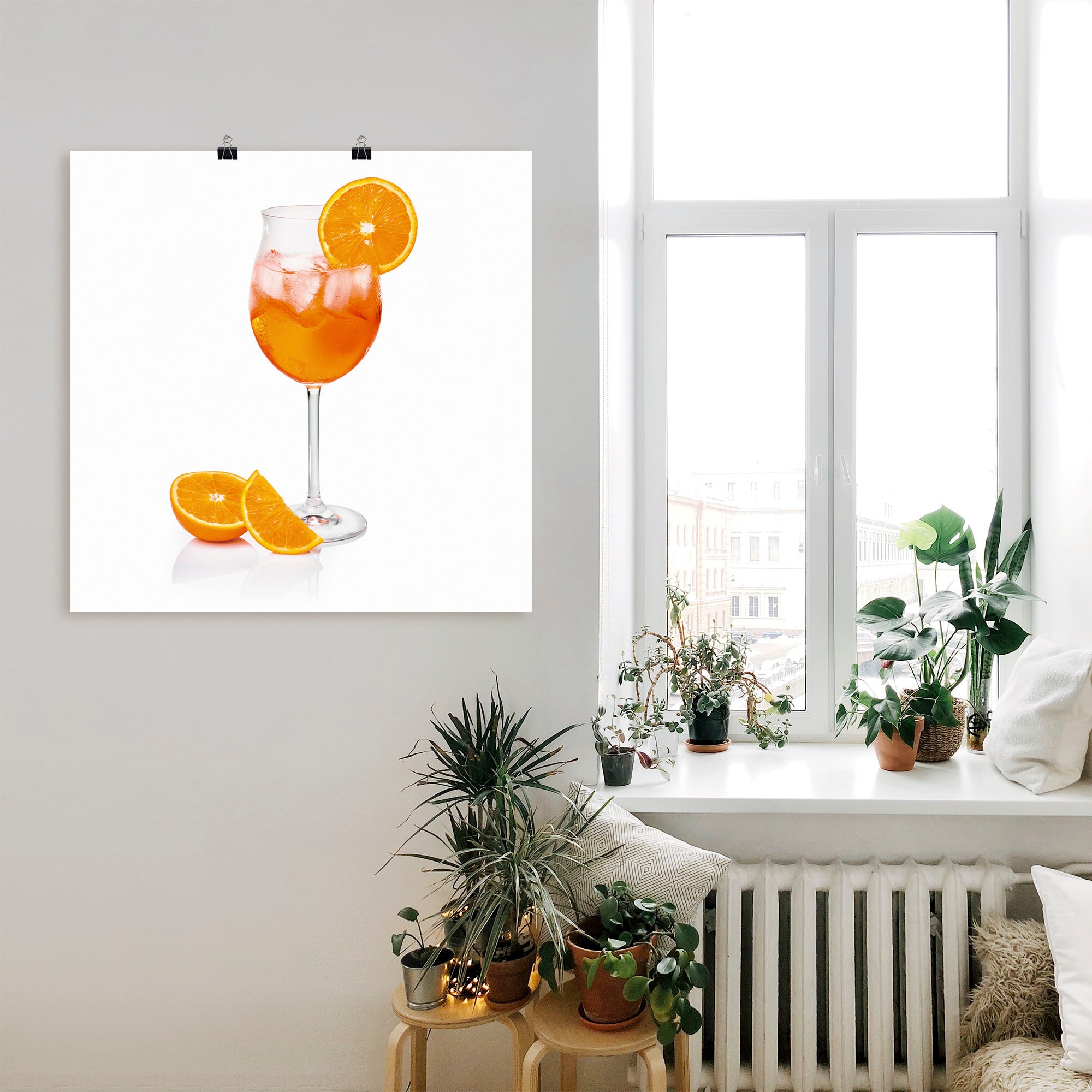 Artland Wandbild »Aperol Spritz mit einer Scheibe Orange«, Getränke, (1 St.), als Alubild, Outdoorbild, Leinwandbild, Poster, Wandaufkleber