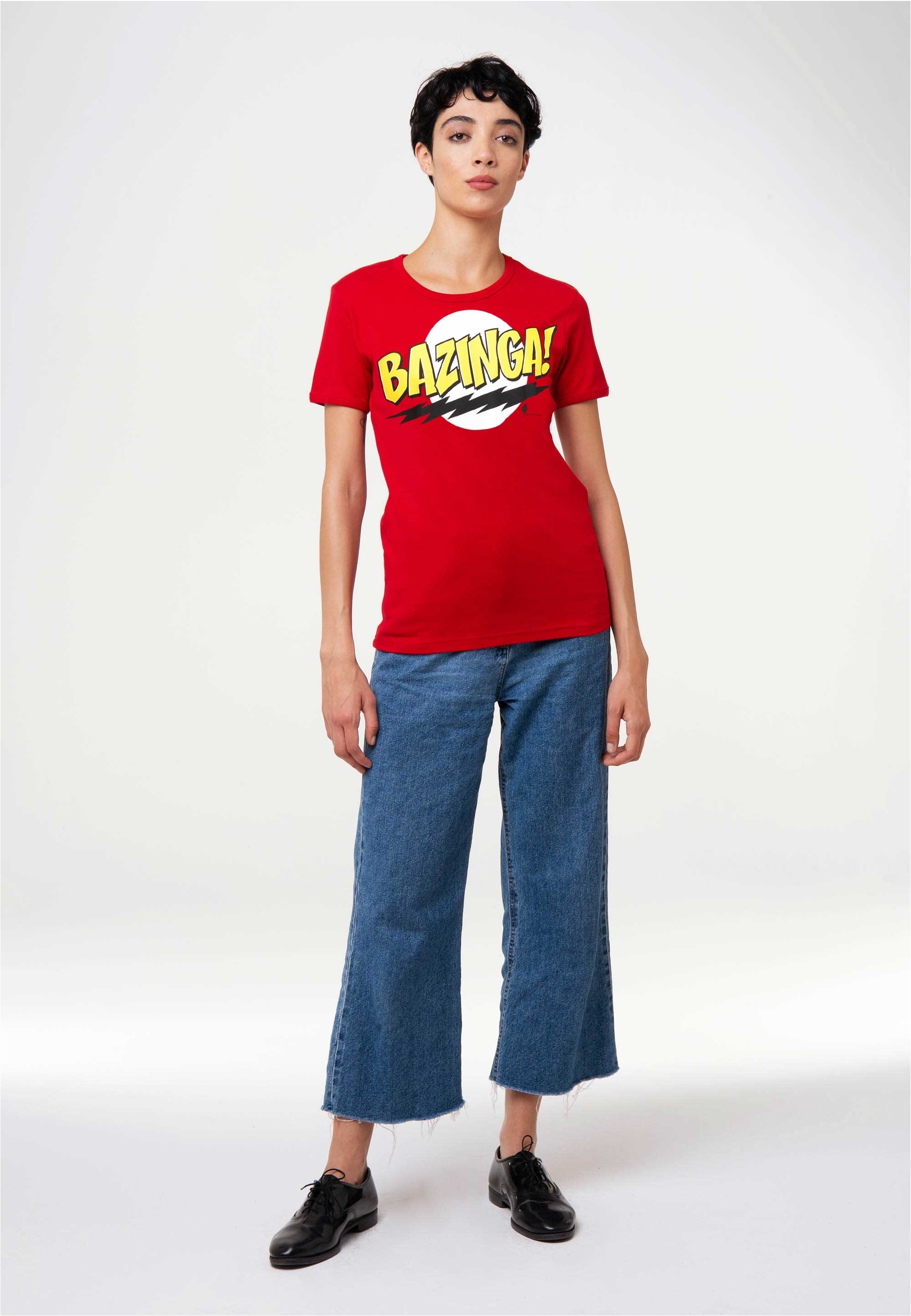 LOGOSHIRT T-Shirt »Big Bang Theory | Bazinga« mit coolem Frontprint
