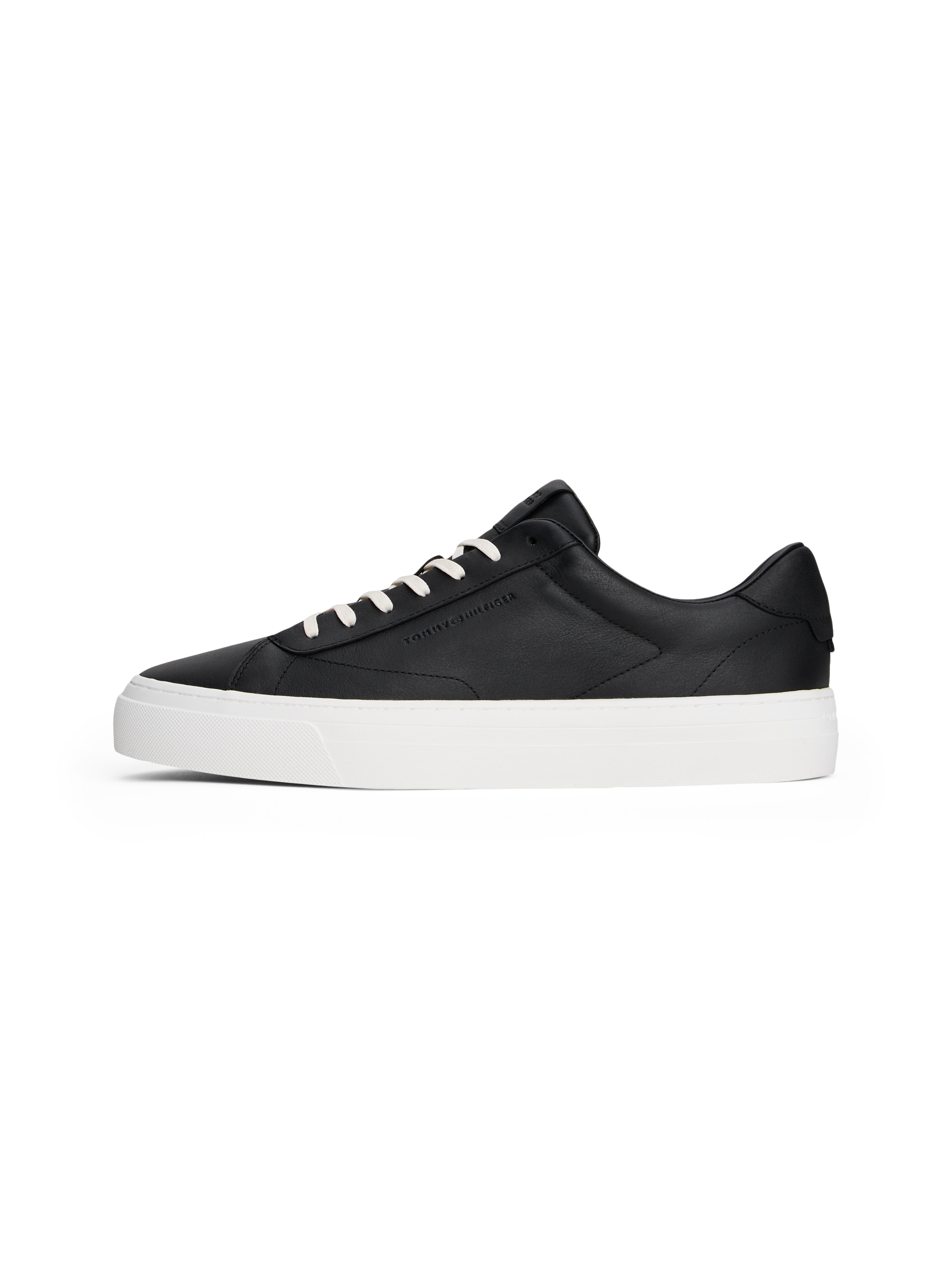 Tommy Hilfiger Sneaker »PREMIUM DRESS CUPSOLE LTH«, Freizeitschuh, Halbschuh, Schnürer mit Flaggen-Emblem an der Ferse