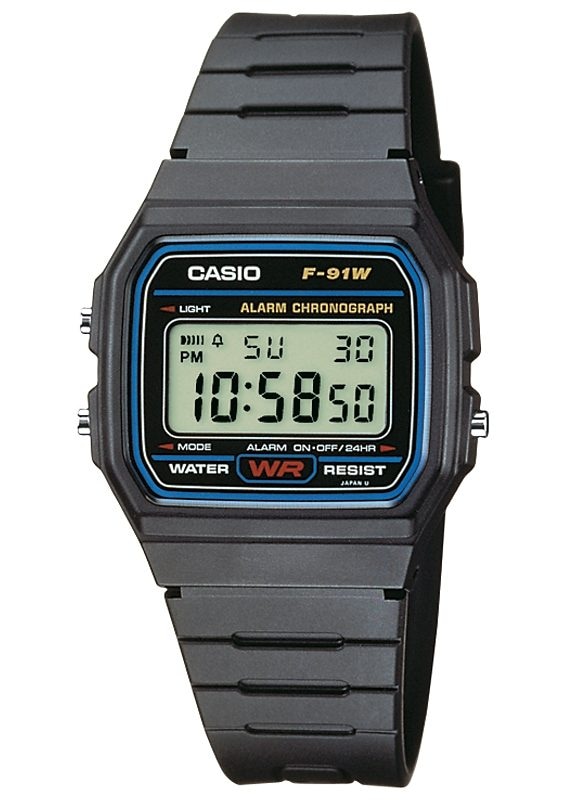 CASIO TIMELESS COLLECTION Chronograph »F-91W-1YEG«, Quarzuhr, Armbanduhr, Herren, Damen, digital, Stoppfunktion