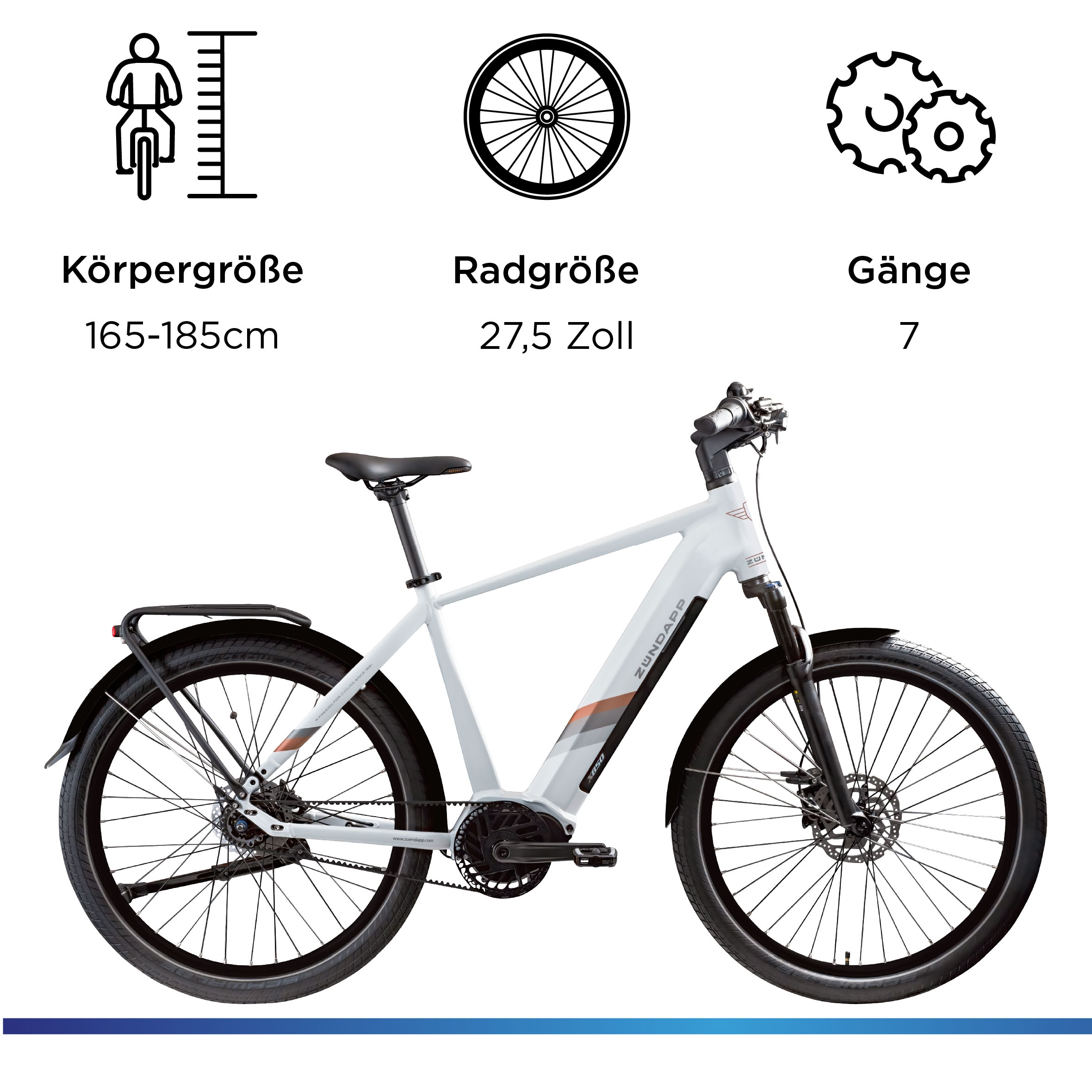 Zündapp E-Bike »X850«, 7 Gang, Mittelmotor 250 W