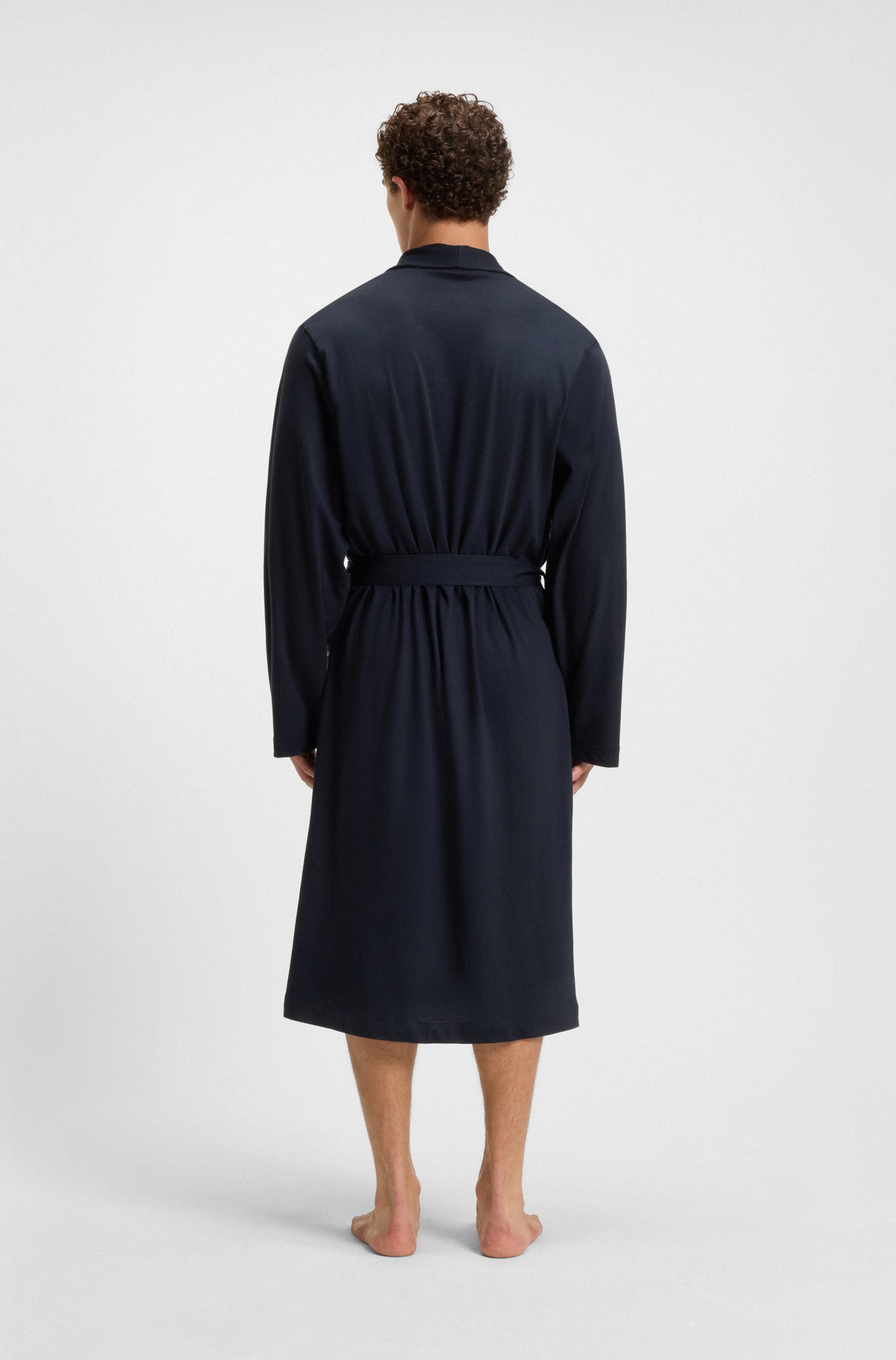 BOSS Morgenmantel aus Baumwoll-Jersey mit Logo-Stickerei günstig online kaufen