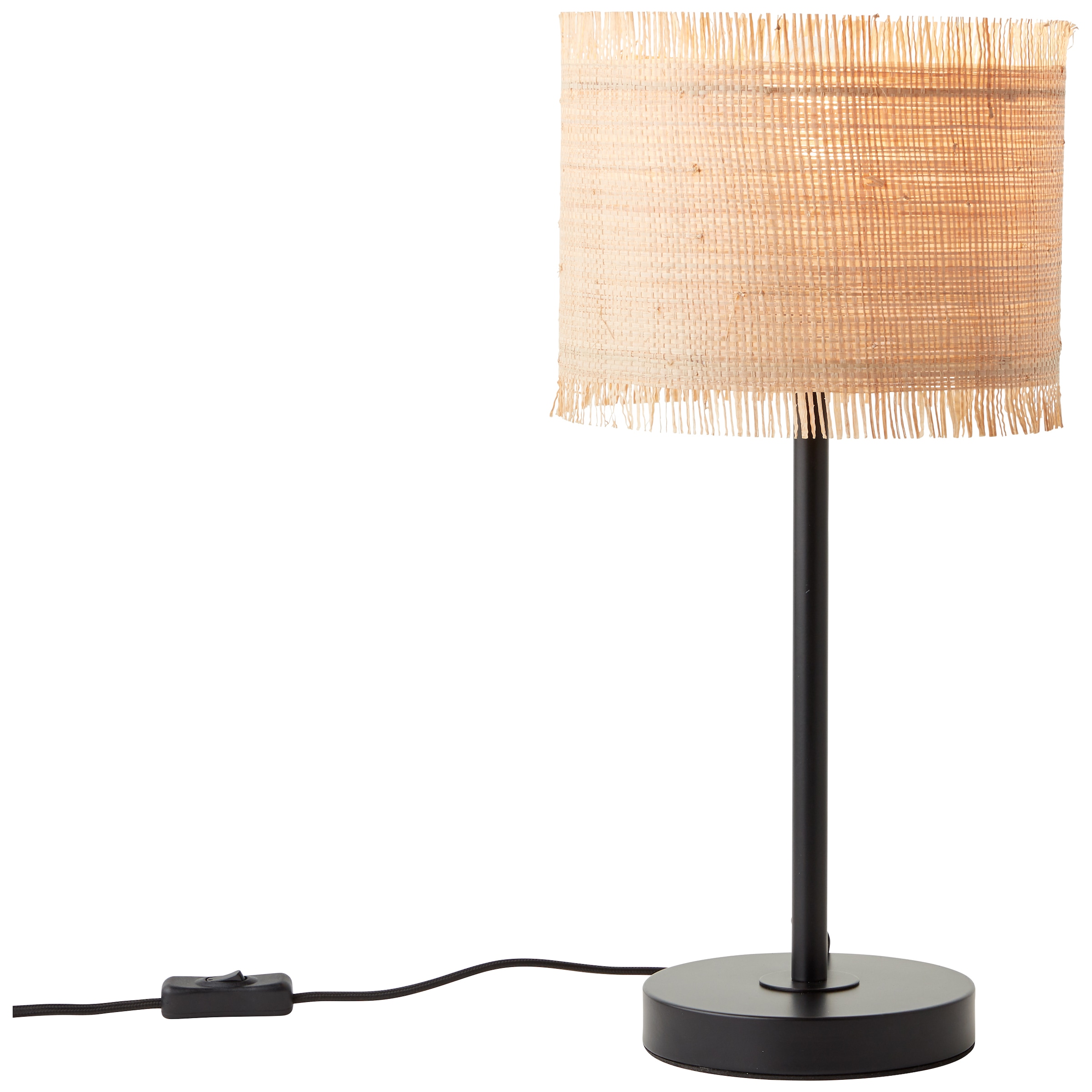 Brilliant Tischleuchte »Raffy«, 1 flammig, Leuchtmittel E27 | ohne Leuchtmittel, Schirm aus Seegras, 46 x 22 cm, E27, natur/schwarz