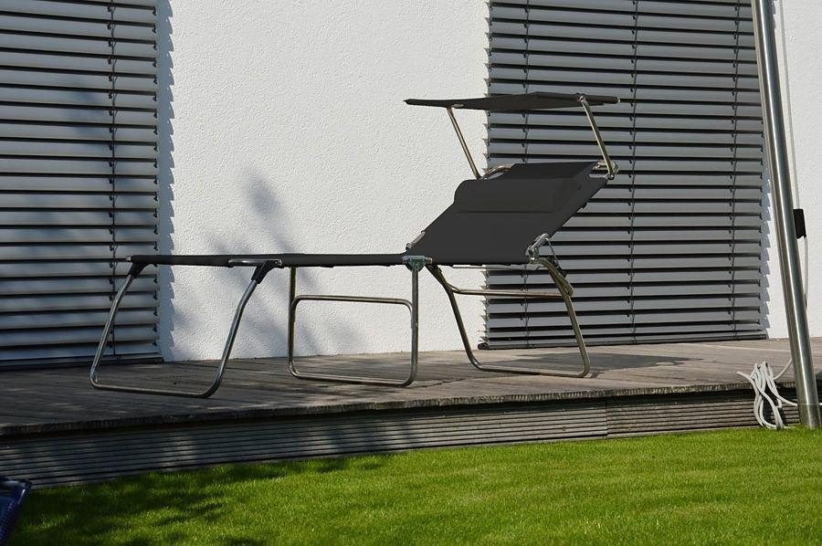 Fiam Relaxliege »fiam amigo big 50+ sun«, Dreibeinliege mit Sonnendach & Nackenkissen