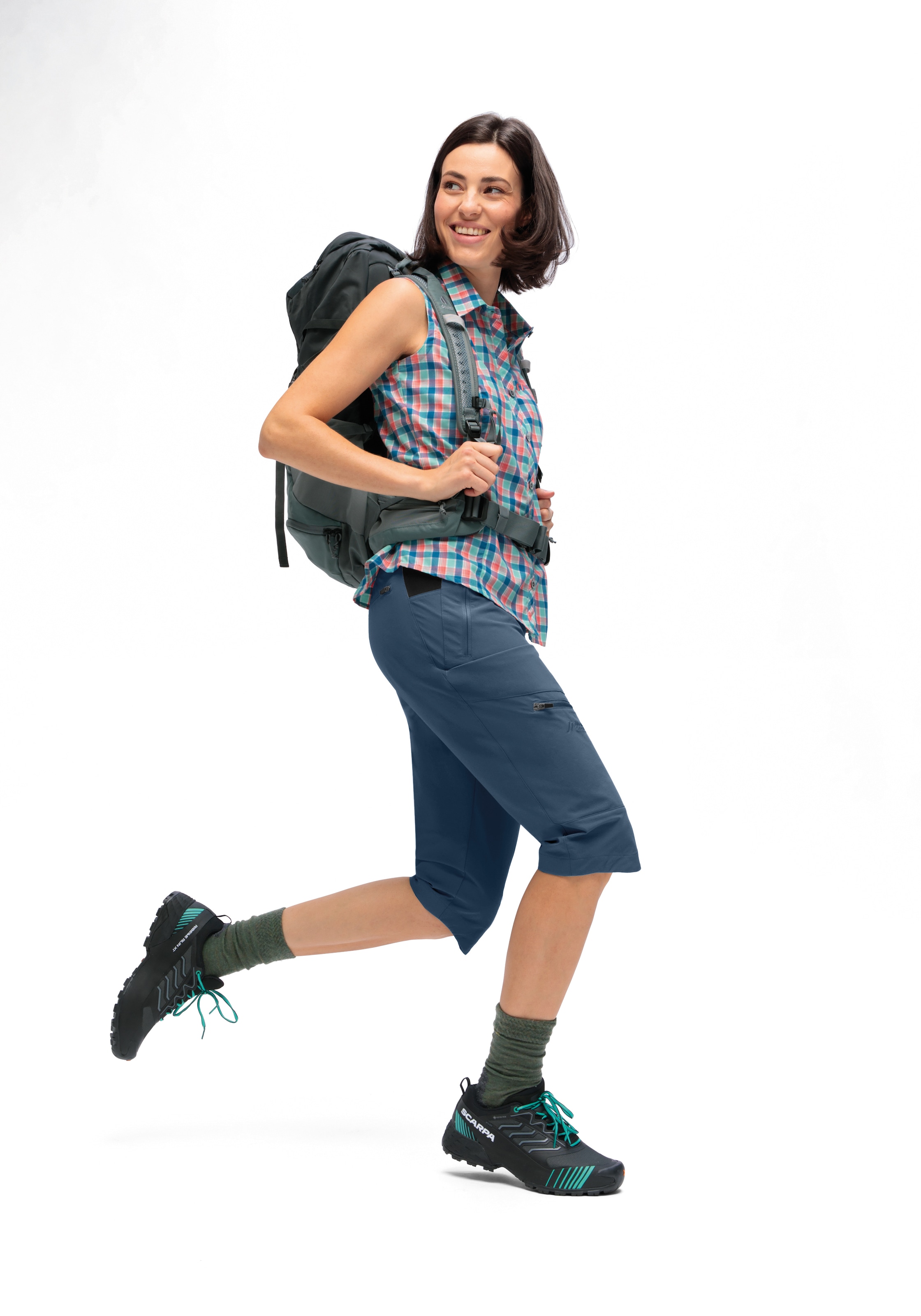 Maier Sports Outdoorhose »Inara slim Capri Vario«, Damen Wanderhose, elastische Funktionshose mit 4 Taschen, Slim Fit