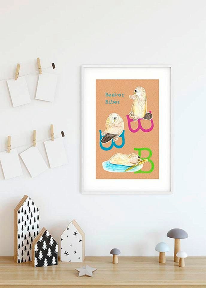 Komar Bild »ABC Animal B« Buchstaben 1 Stk. tlg. Wandbild zur Dekoration - ohne Rahmen
