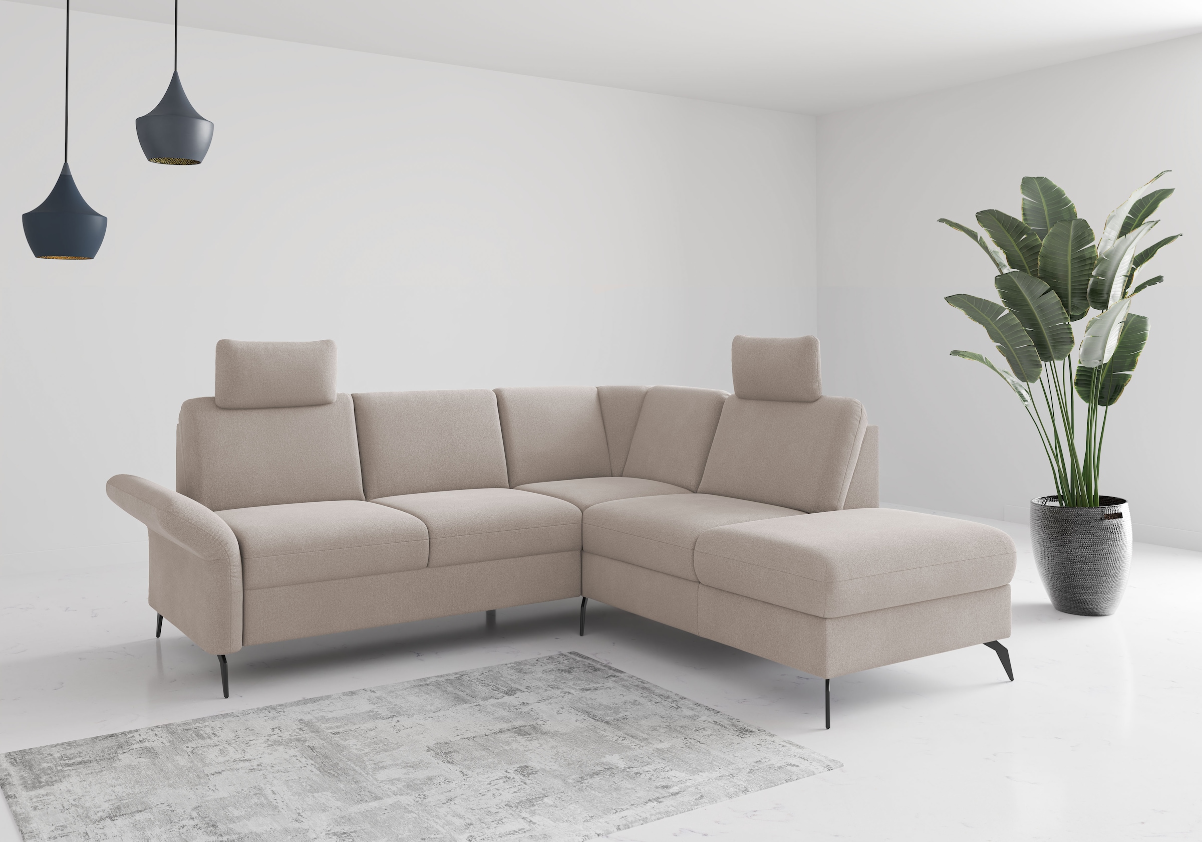 OTTO home Ecksofa "Rochelle" wahlweise mit Schlaffunktion, Bettkasten und Armteilverstellung