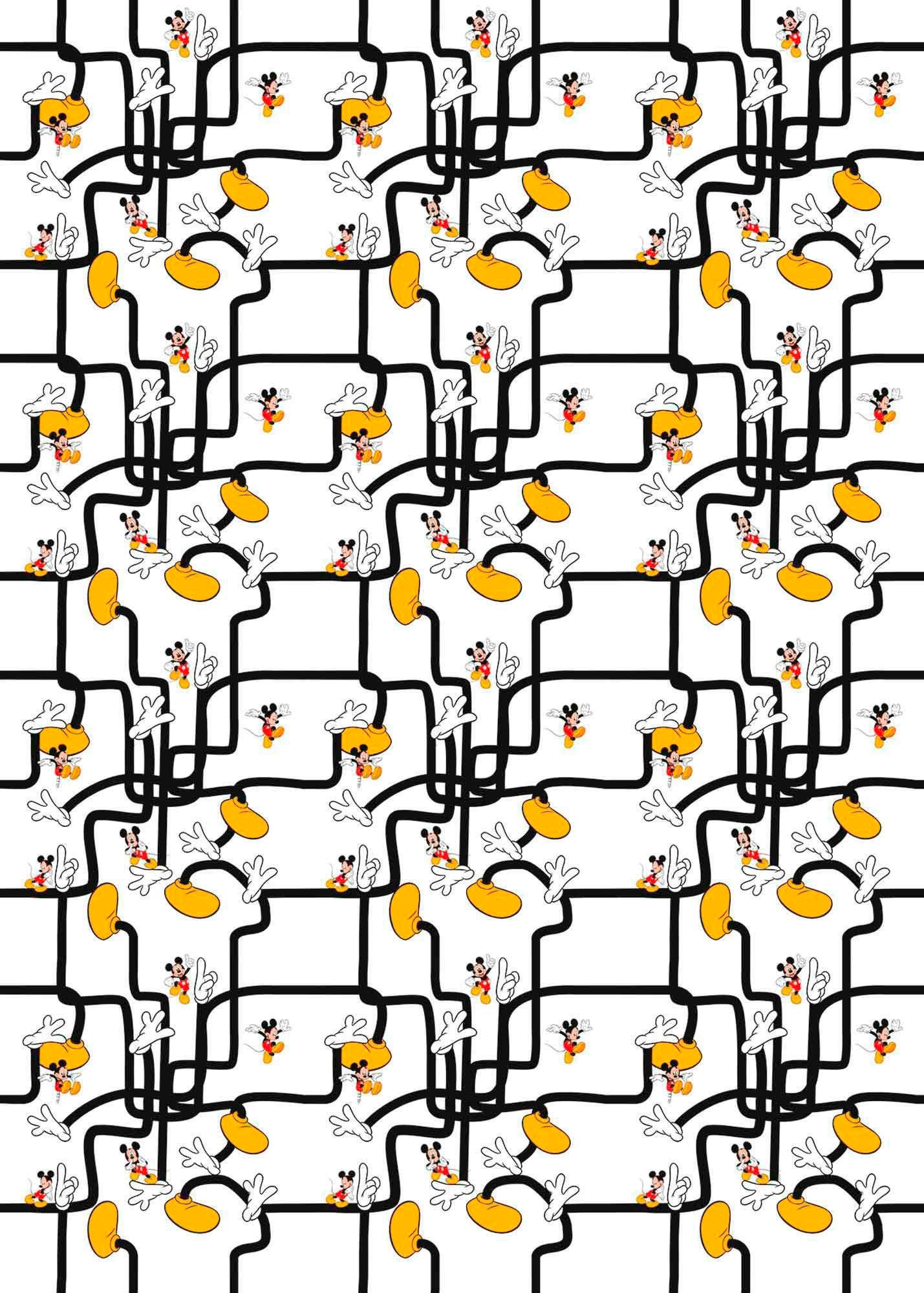 Komar Vliestapete "Mickey Mouse Foot Labyrinth", 200x280 cm (Breite x Höhe)