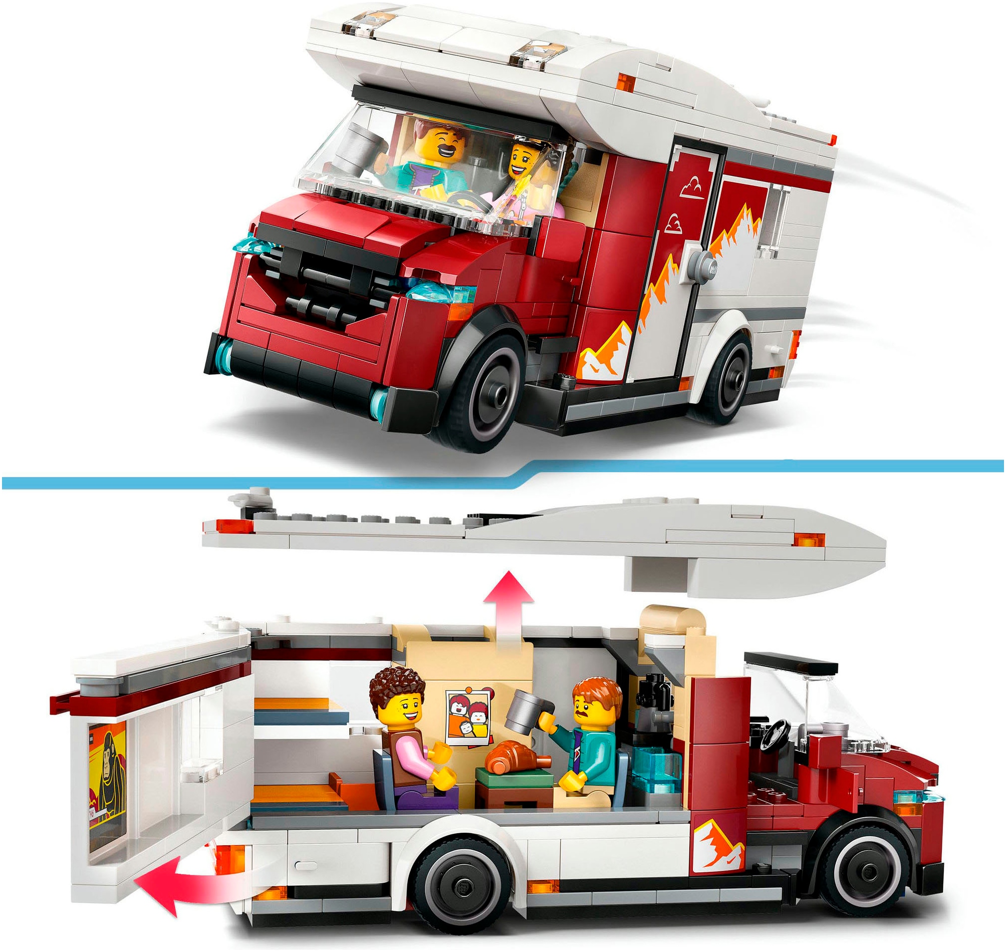 LEGO® Konstruktionsspielsteine »Abenteuer-Wohnmobil (60454), LEGO City«, (385 St.), Made in Europe