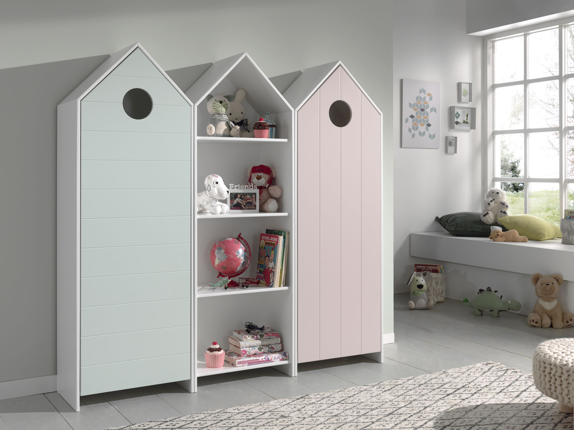 Vipack Jugendzimmer-Set "Casami, best. aus 2 Schränken mit Drehtür, 1 Regalschrank, TOP modern" B/H/T ca. 115,2x171,3x37cm, verschiedene Farbkombinationen erhältlich