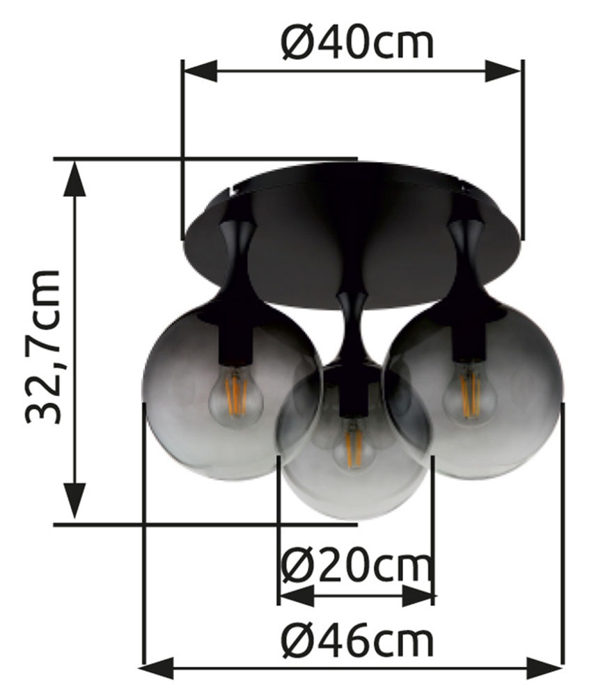 GLOBO LIGHTING Deckenleuchte »DALTON« E27 1 Stk. Deckenlampe Wohnzimmer-Leuchte Schlafzimmer-Leuchte Flur Küche