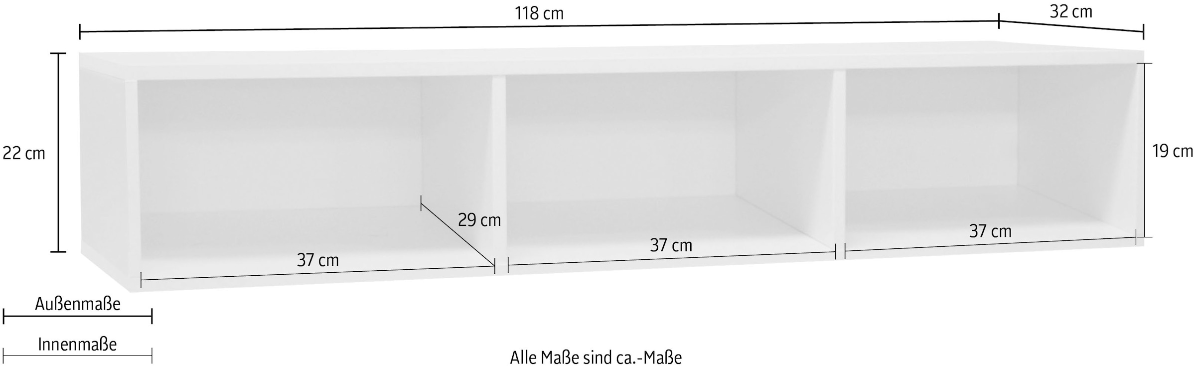 Mäusbacher Hängeregal »Imola TOPSELLER!«, Mäusbacher Hängeregal Imola, Breite 118cm, variabel montierbar