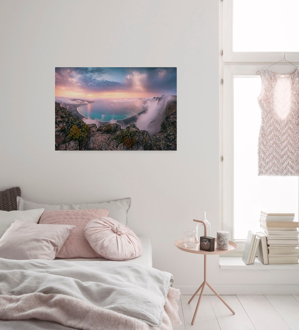 Komar Leinwandbild »Coastal Höhe), (1 cm BAUR 90x60 Paradise«, Keilrahmenbild Baum-Blätter-Natur-Berge-Blumen-Foto-Jahreszeiten-Landschaft-Meer-Strand-Palmen, St.), | (Breite x