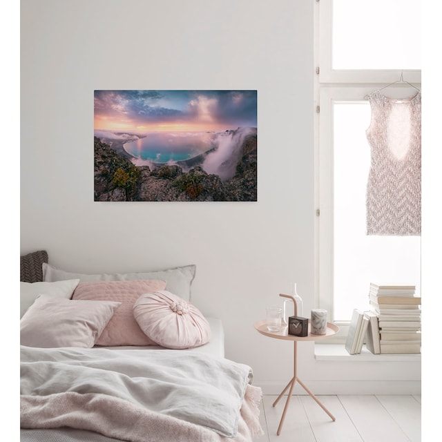 (1 BAUR St.), 90x60 Keilrahmenbild | »Coastal Höhe), Leinwandbild Paradise«, x Baum-Blätter-Natur-Berge-Blumen-Foto-Jahreszeiten-Landschaft-Meer-Strand-Palmen, Komar cm (Breite