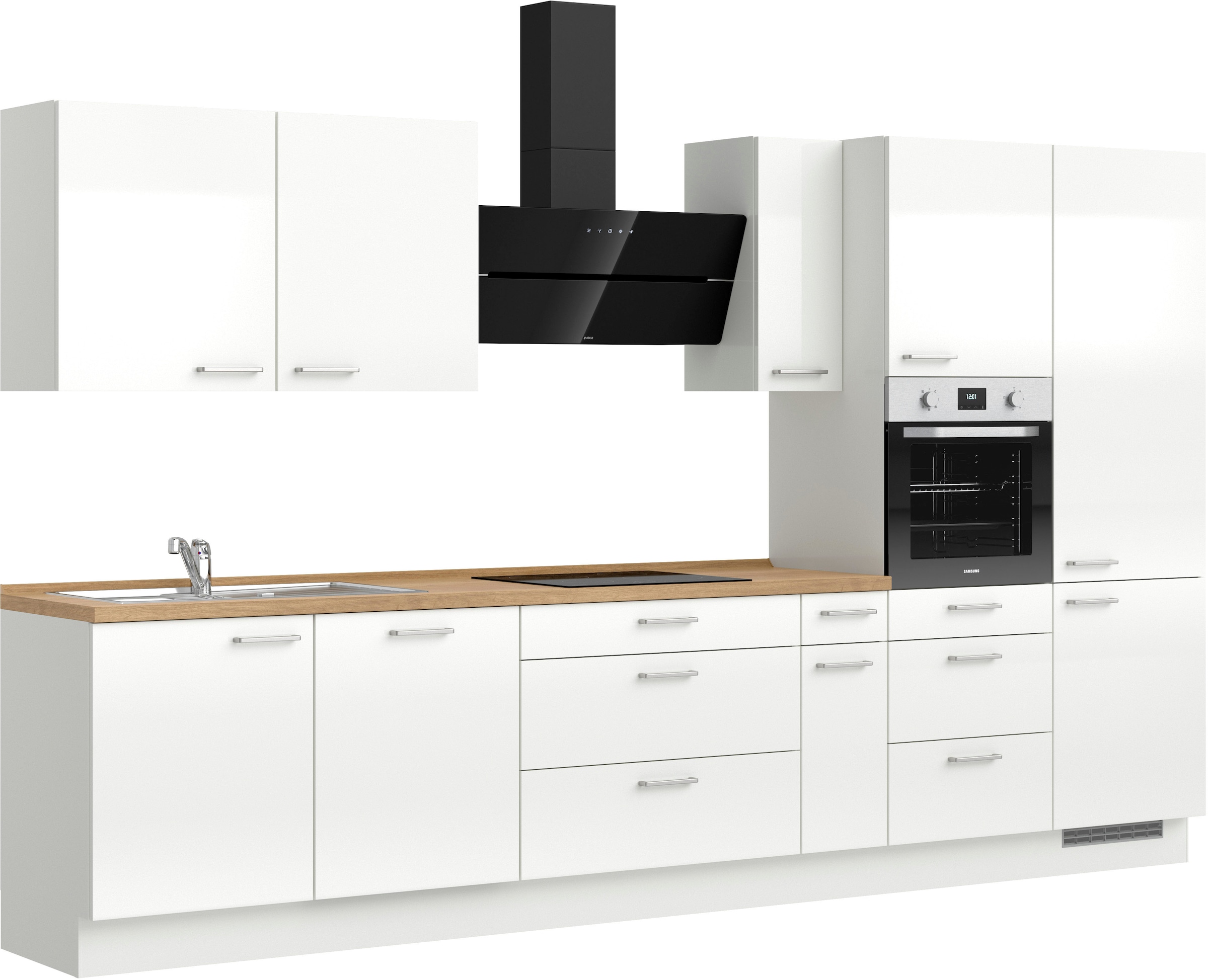 nobilia® Küchenzeile »"Flash premium"«, vormontiert, Ausrichtung wählbar, Breite 360 cm, mit E-Geräten