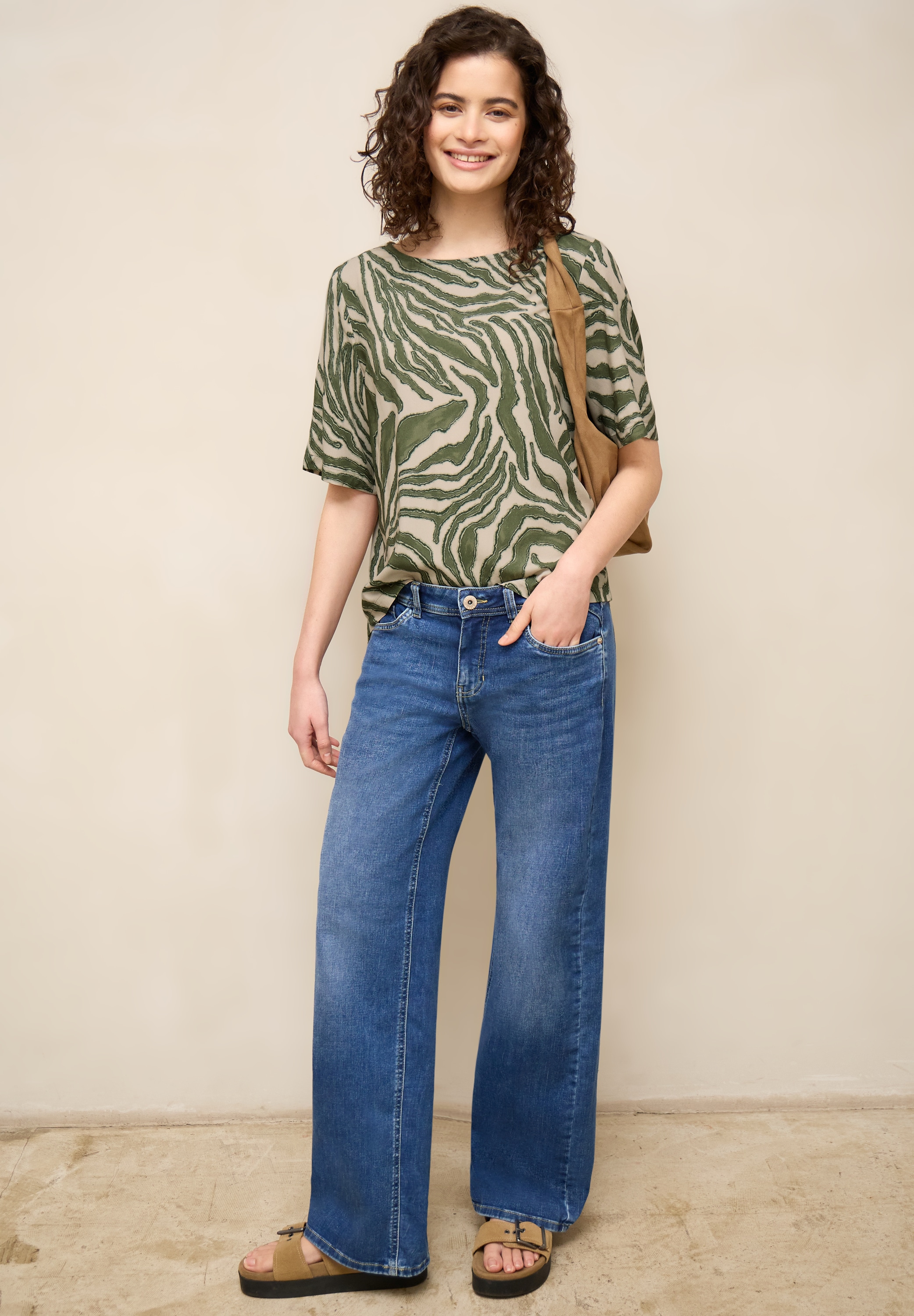 STREET ONE STUDIO Kurzarmbluse aus softer Viskose