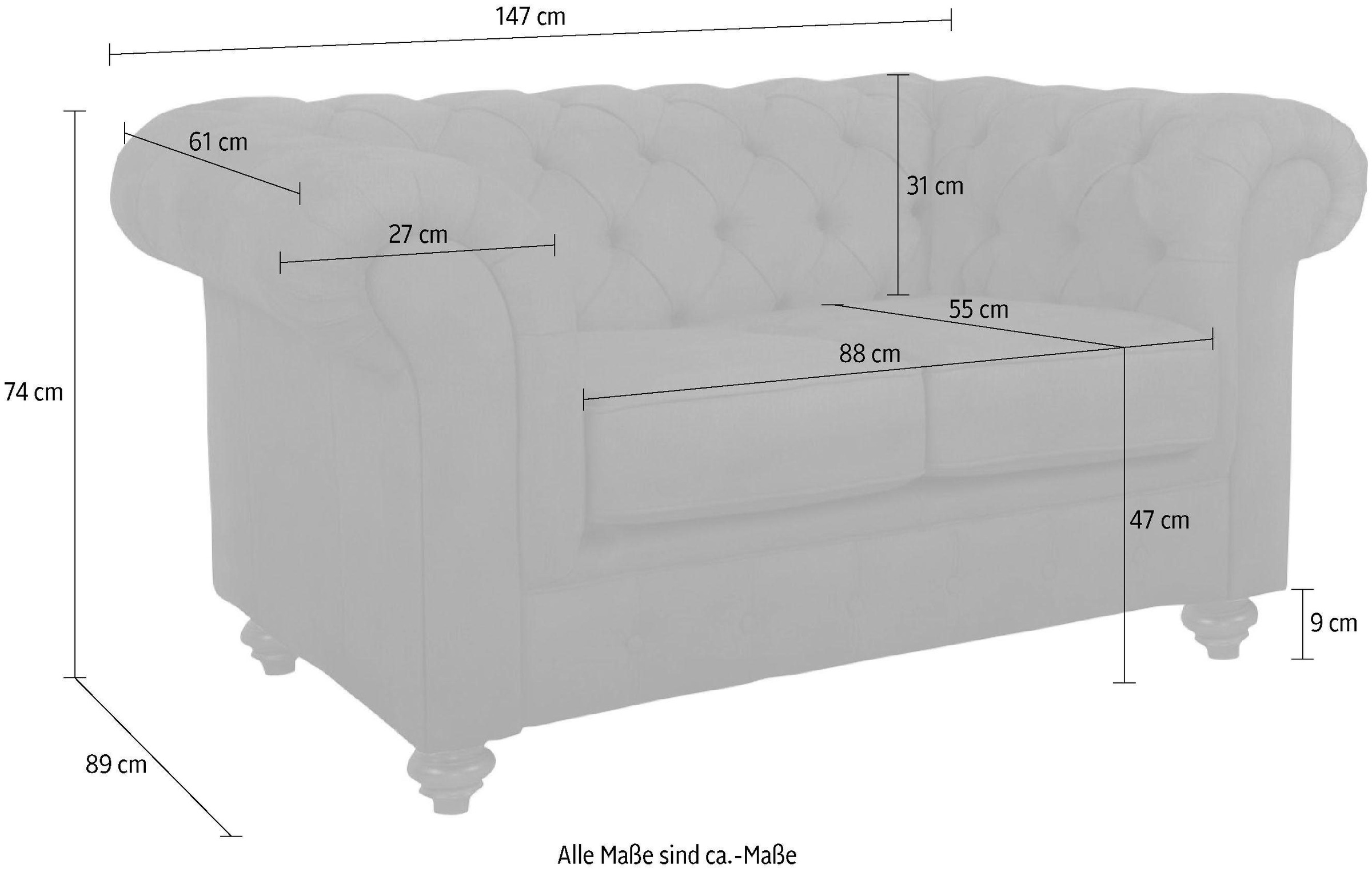Thumbnail - Home affaire Chesterfield-Sofa "Duc 2-Sitzer", hochwertige Knopfheftung im Rücken, Samtoptik mit changierender Optik
