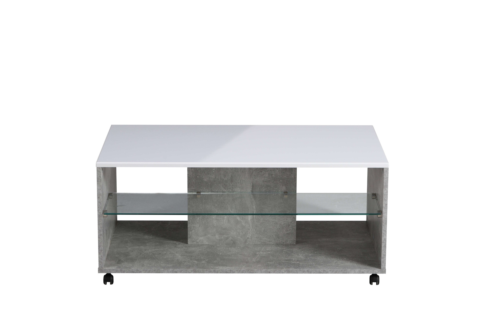 Home affaire Couchtisch »Bert Kaffetisch, 100 cm, in trendigen Farben, modern«, Hochglanzplatte, mit Rollen
