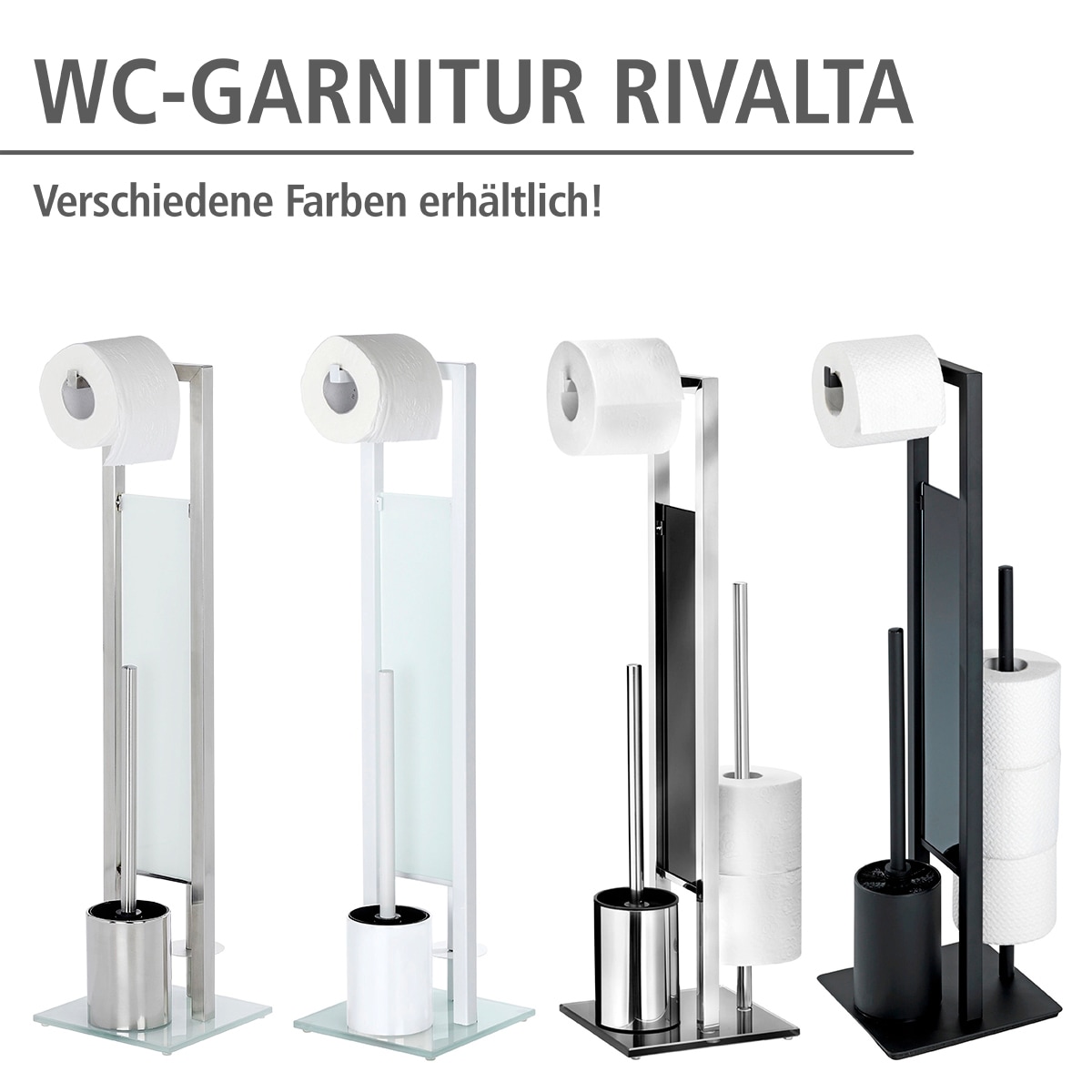 WENKO WC-Garnitur »Rivalta«, aus Sicherheitsglas-Kunststoff, integrierter  Toilettenpapierhalter und WC-Bürstenhalter bestellen | BAUR