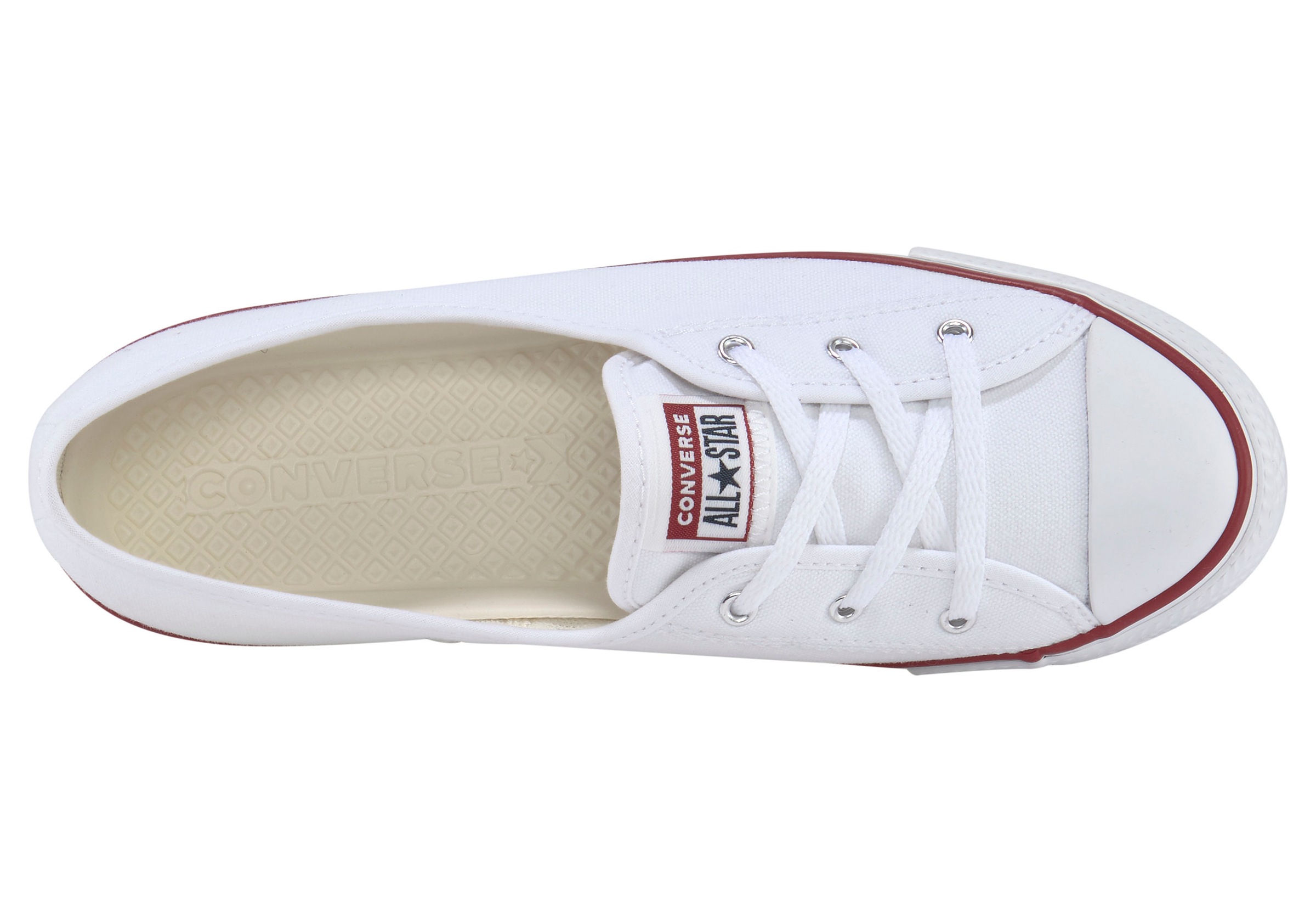 Sneaker CONVERSE "Chuck Taylor All Star Ballet Lace Ox", Damen, Gr. 43, weiß (optical, weiß), Textil, Schuhe Canvassneaker Sneaker low, Topseller 3