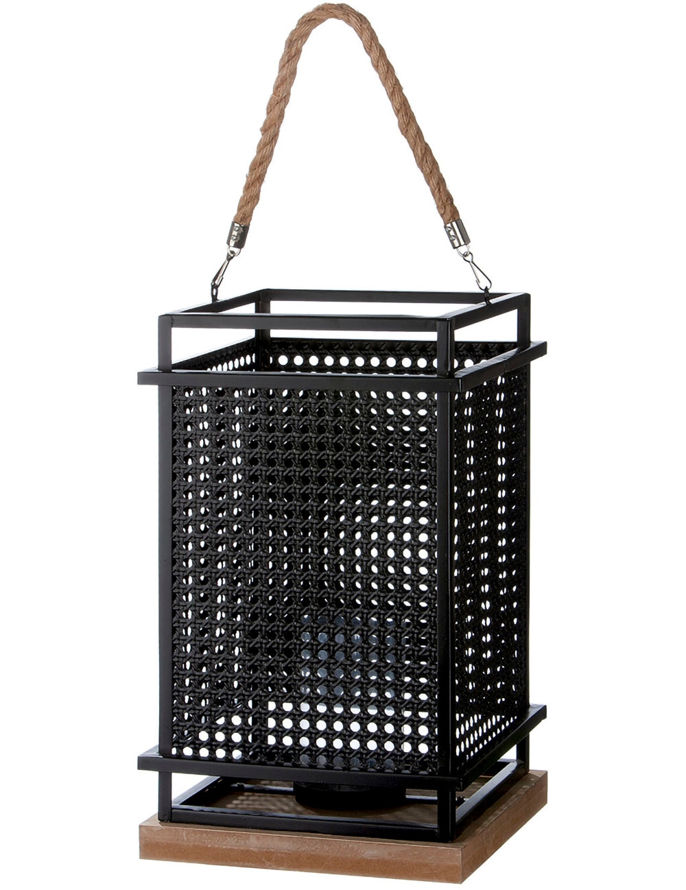 Casablanca by Gilde 1100000002199 "Kerzenhalter Metall Geflecht" 1-flammig, aus Metall und Glas, Höhe ca. 40 cm