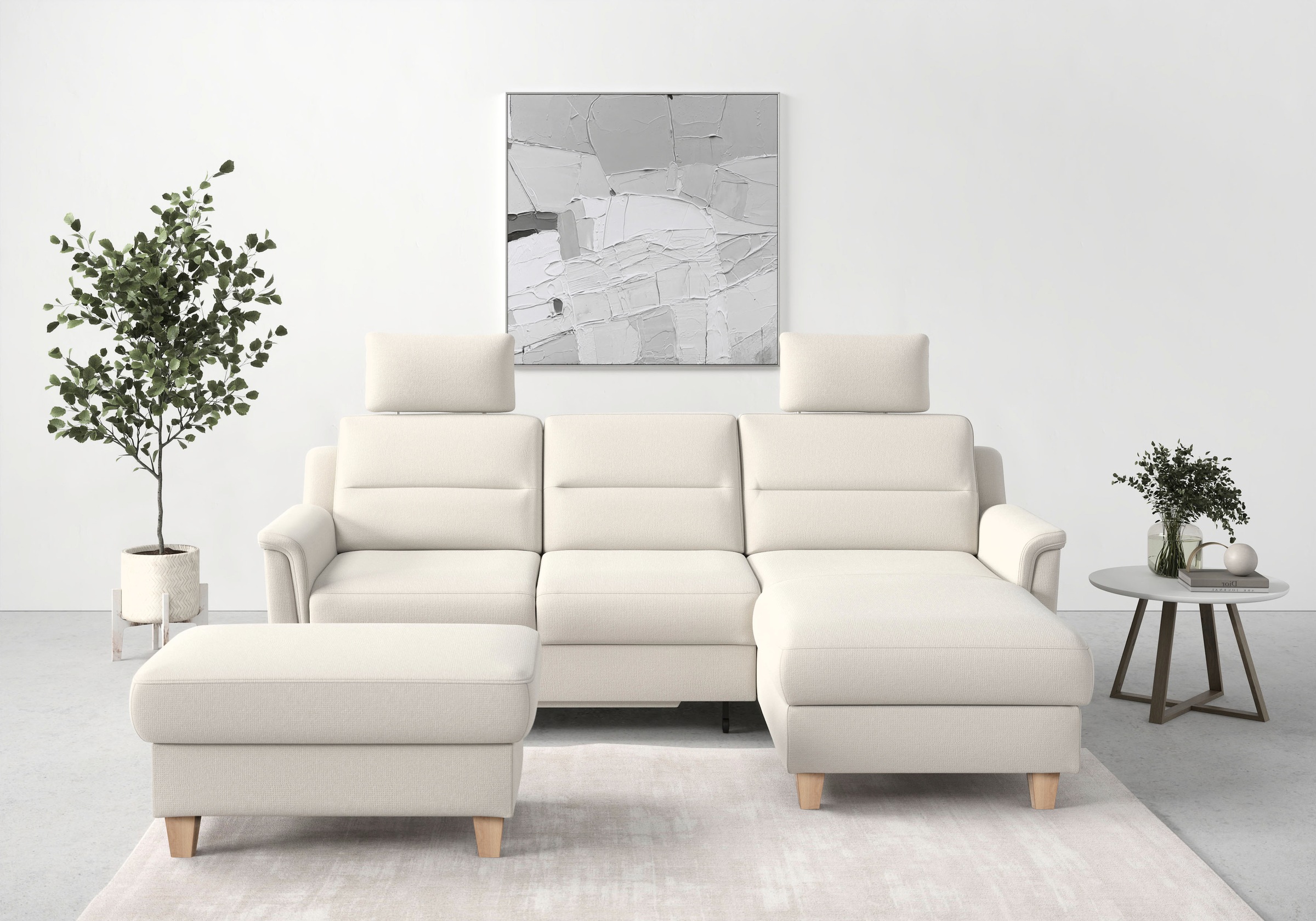 sit&more Ecksofa "Farö L-Form" inklusive Federkern, wahlweise mit Schlaffunktion und Bettkasten