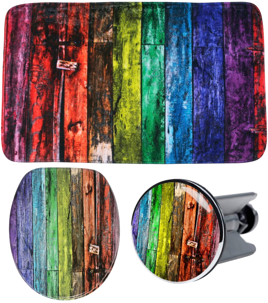 Sanilo Badaccessoire-Set "Rainbow" bestehend aus WC-Sitz, Badteppich und Wa günstig online kaufen