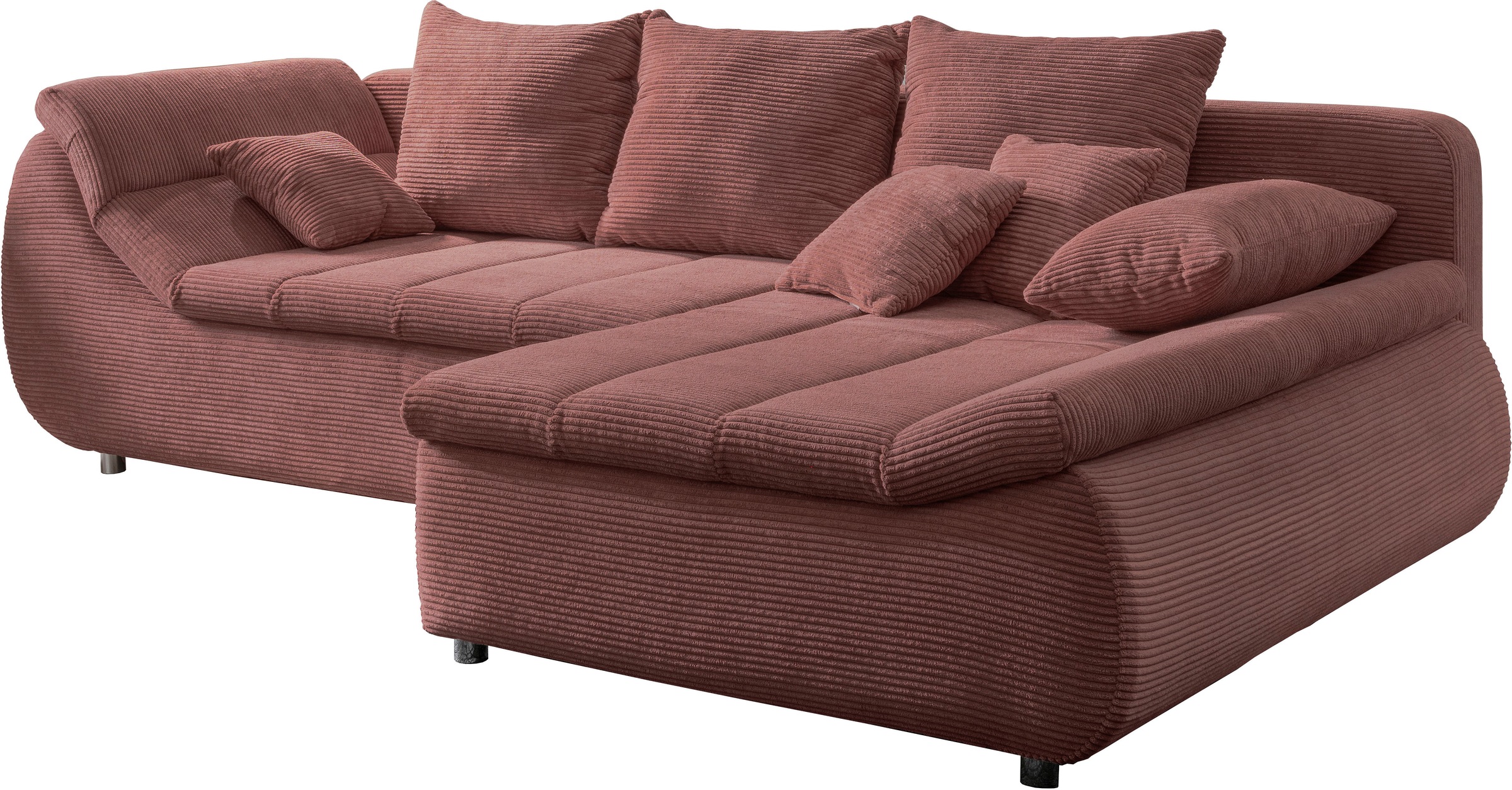 INOSIGN Ecksofa »Imola elegant und bequem, aktuelle Steppung im Sitz, L-Form«, wahlweise mit Bettfunktion