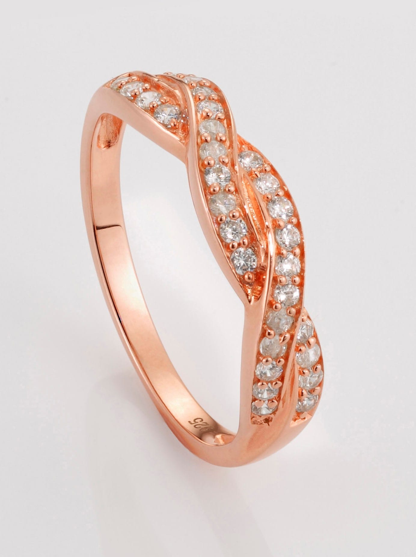 Fingerring LADY Gr. 21, rosa (silber rosé vergoldet 925), Fingerringe, Damen, 21, Metall Roségold 585, Metall, Roségold 585, Fingerring
