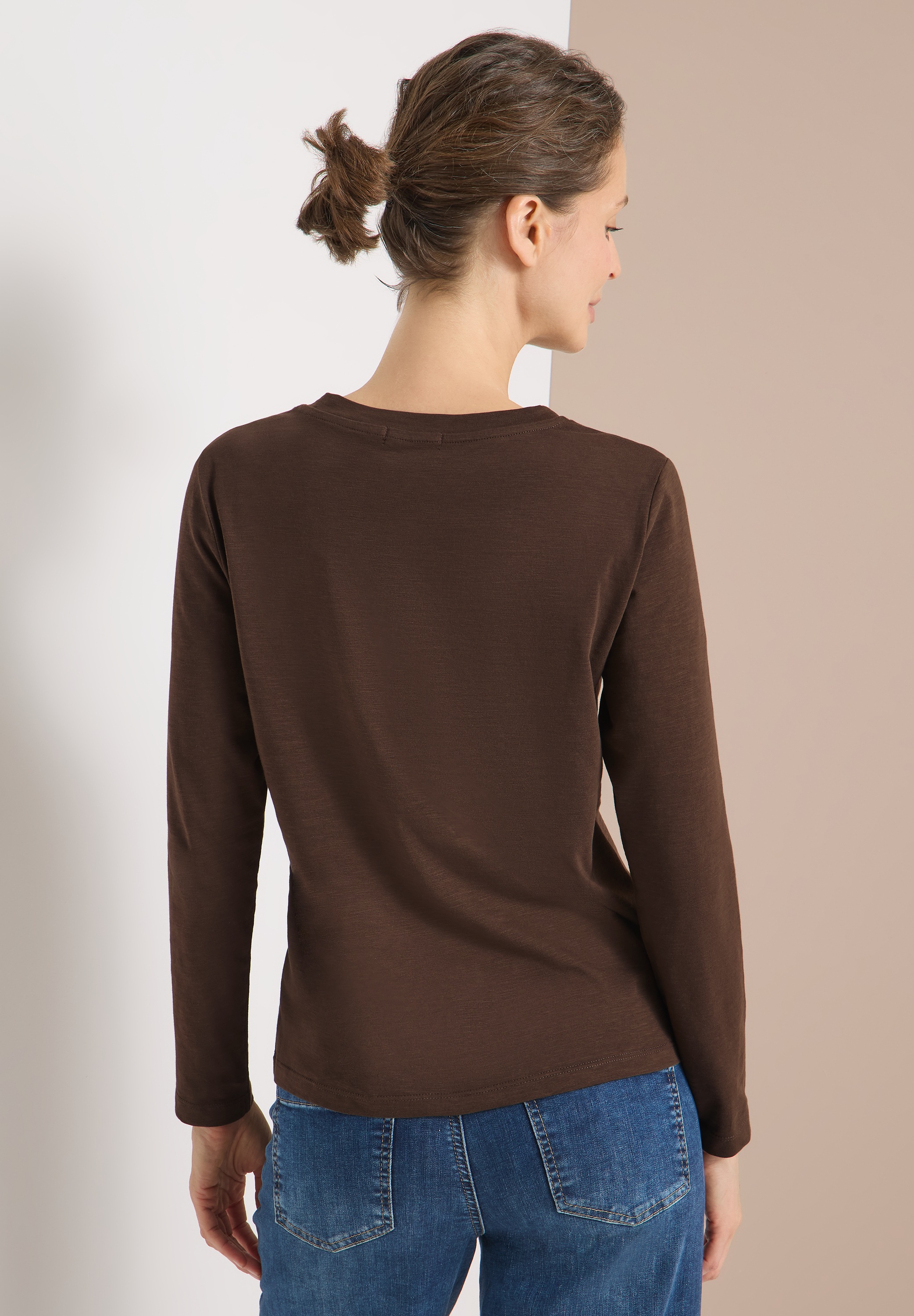 Cecil Langarmshirt aus reiner Baumwolle günstig online kaufen